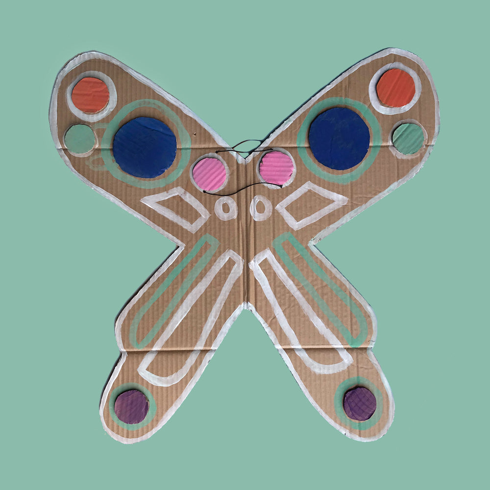recycled cardboard buterfly wings