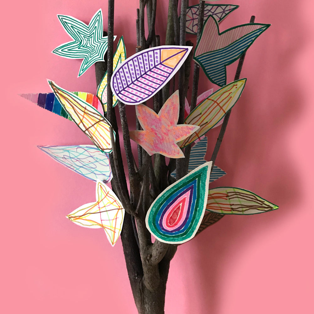 Coloured leaf tree children's art project