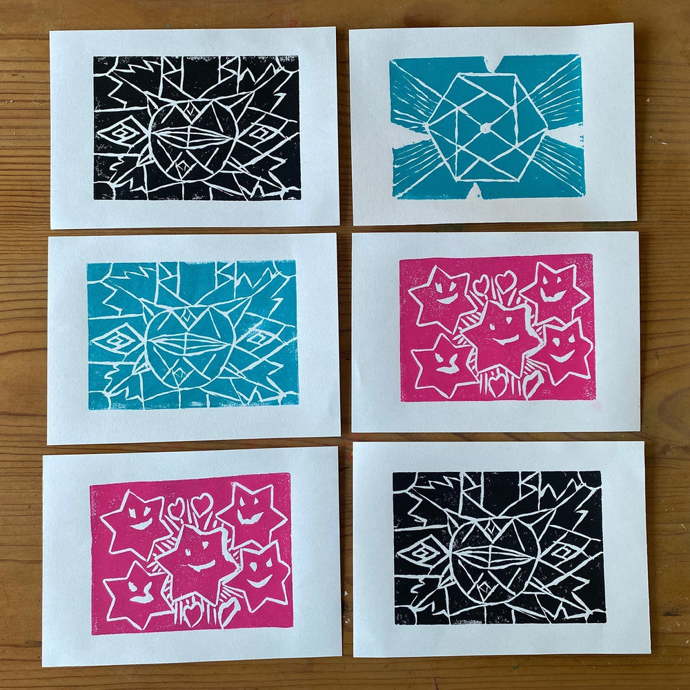 Lino printing with kids