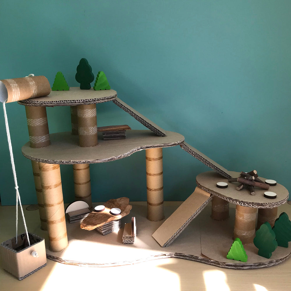 Cardboard play treehouse