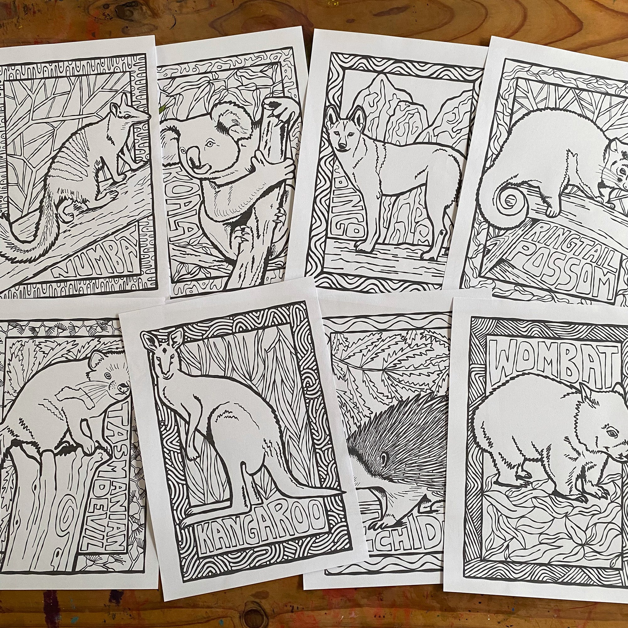Australian native animals- Colouring in sheets