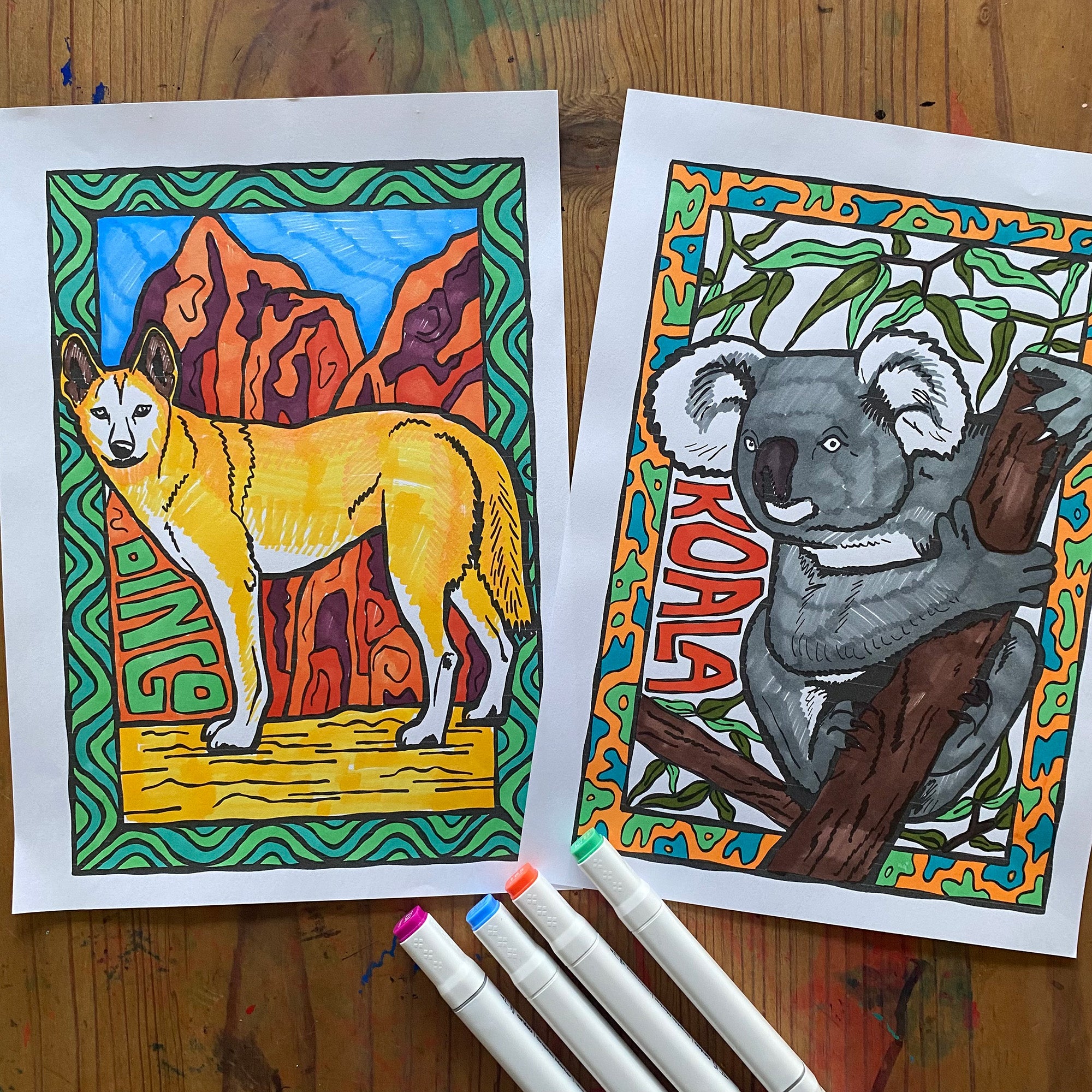 Australian native animals- Colouring in sheets
