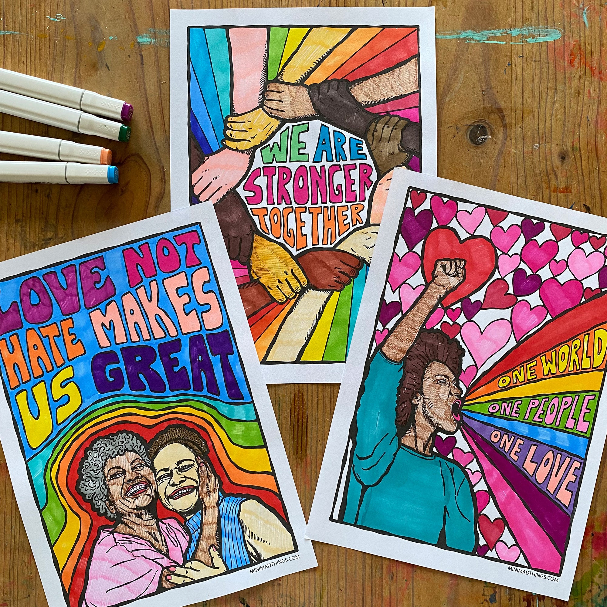 Peace & Love Anti War - Colouring in sheets
