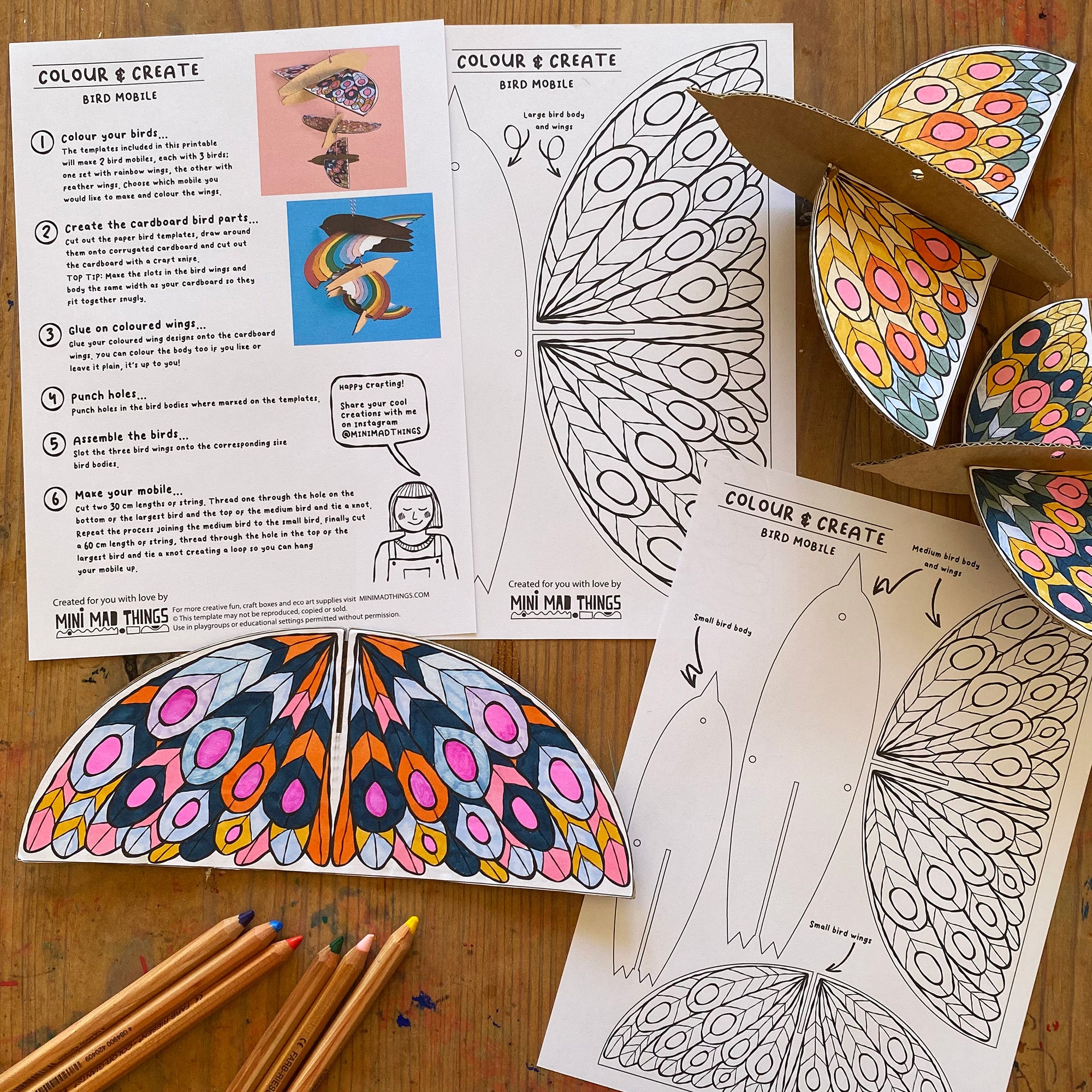 Bird Mobile- Printable template