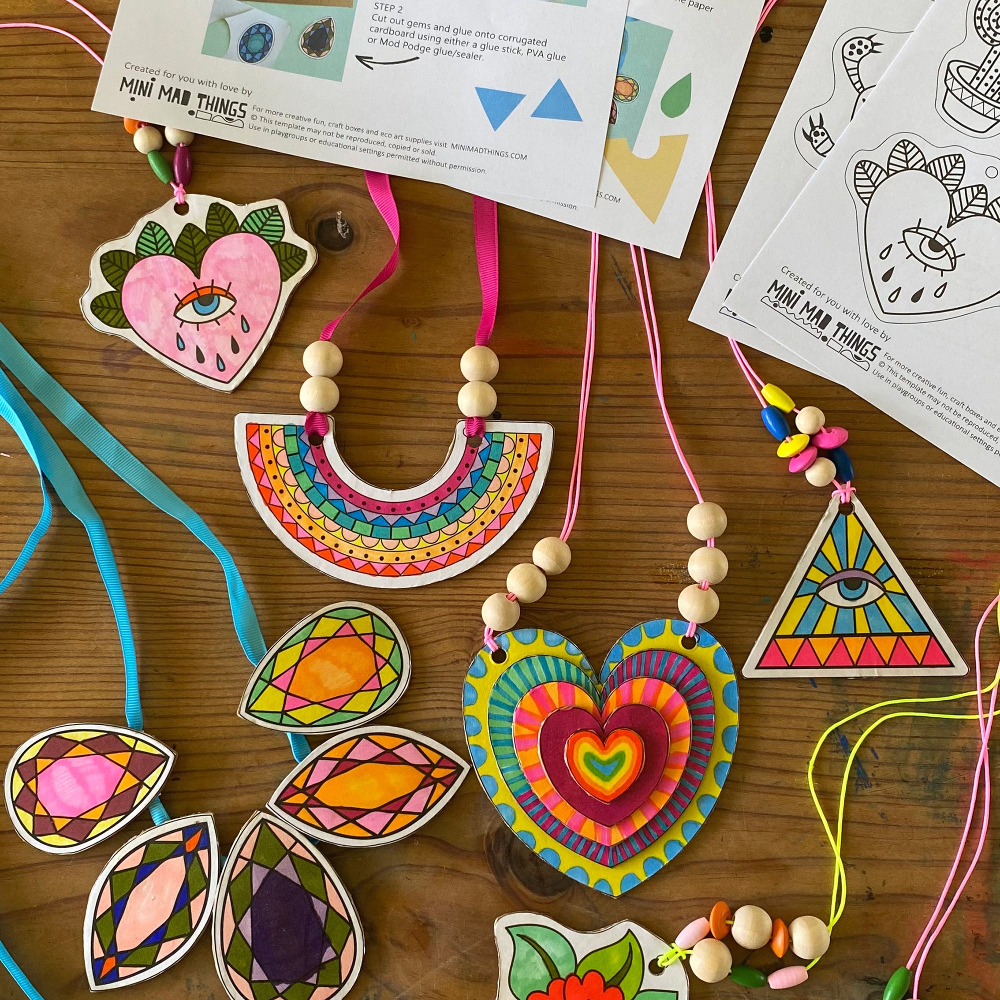 Cardboard Jewellery - Printable activity sheets