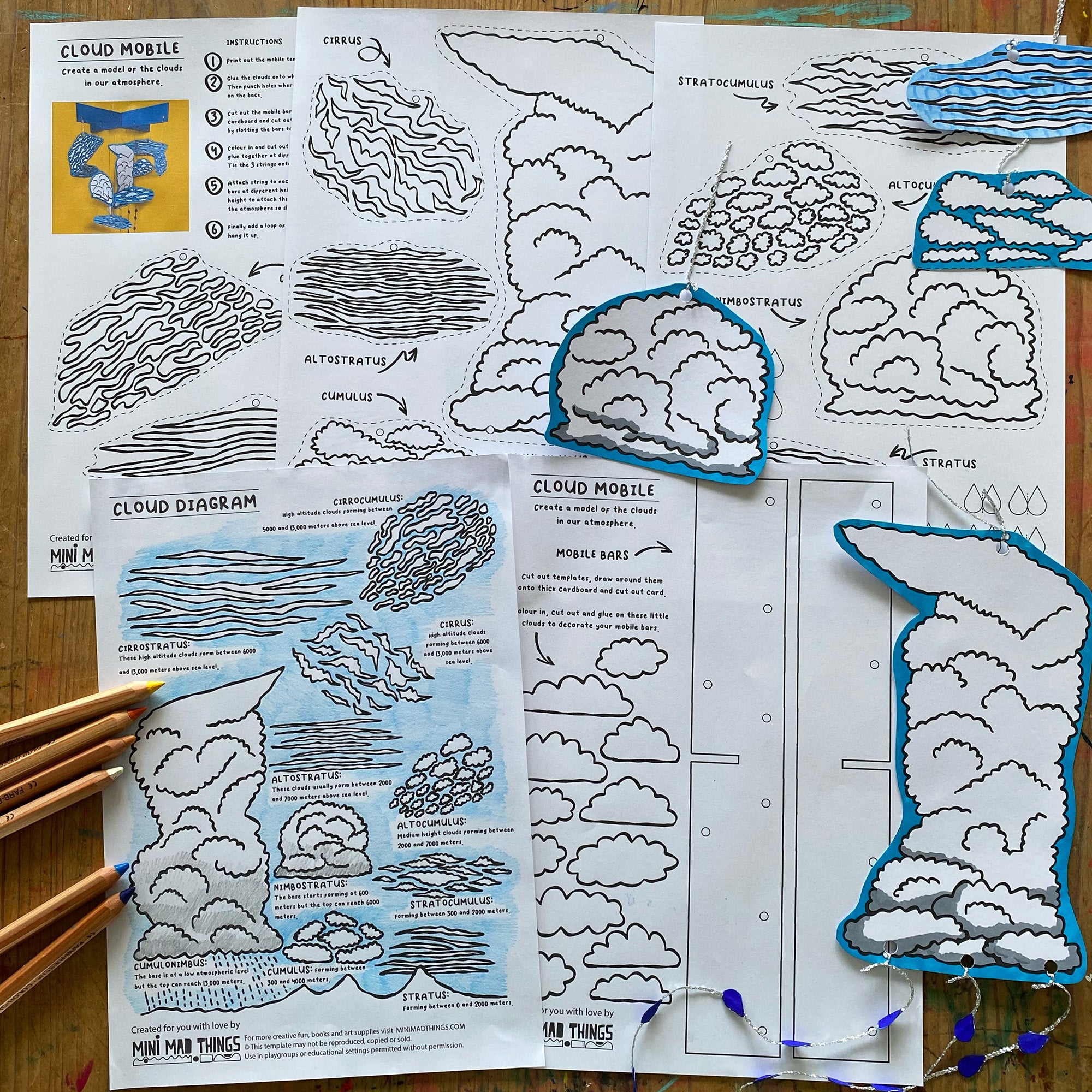 Cloud Mobile printable activity sheets