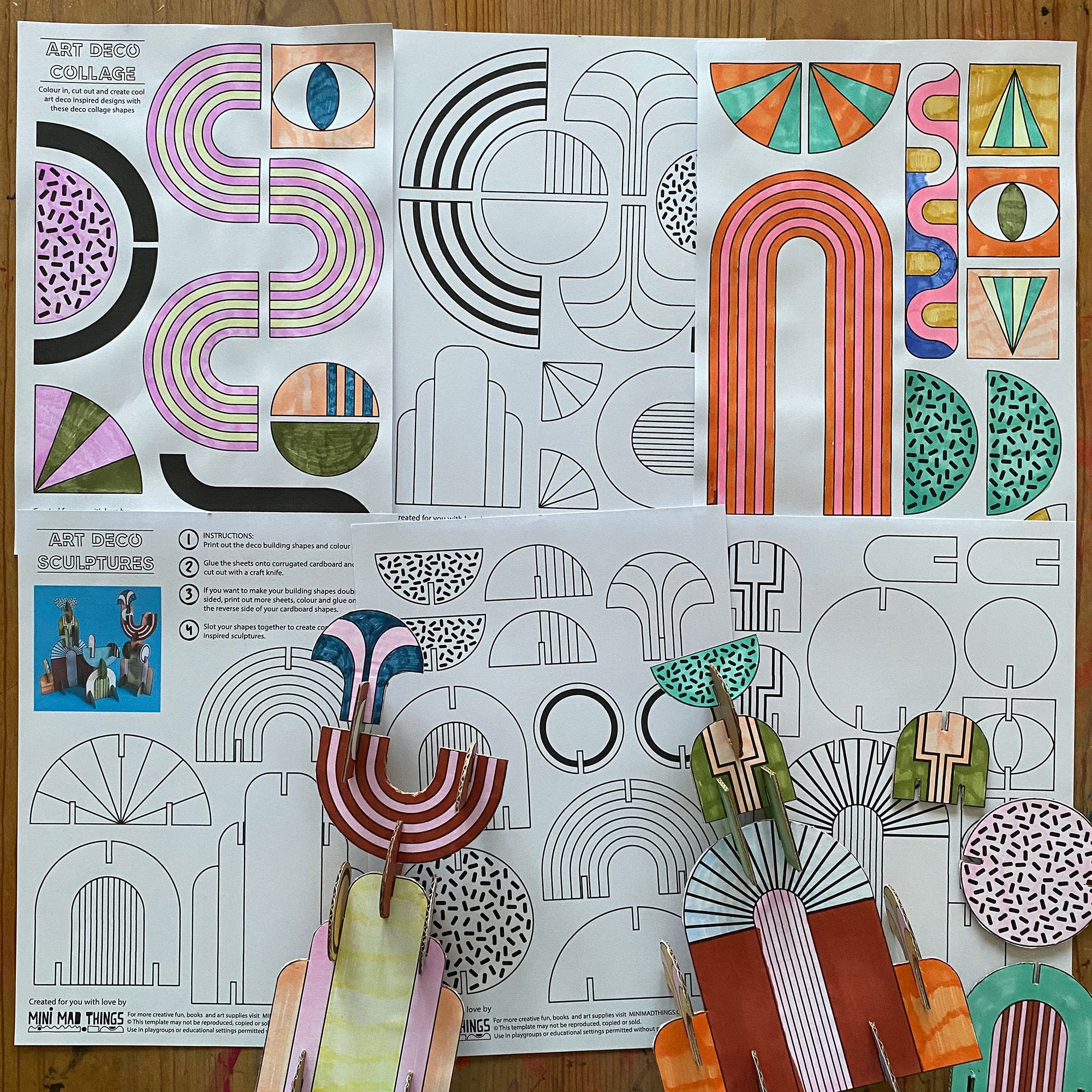 Art Deco Shapes - Printable activity sheets