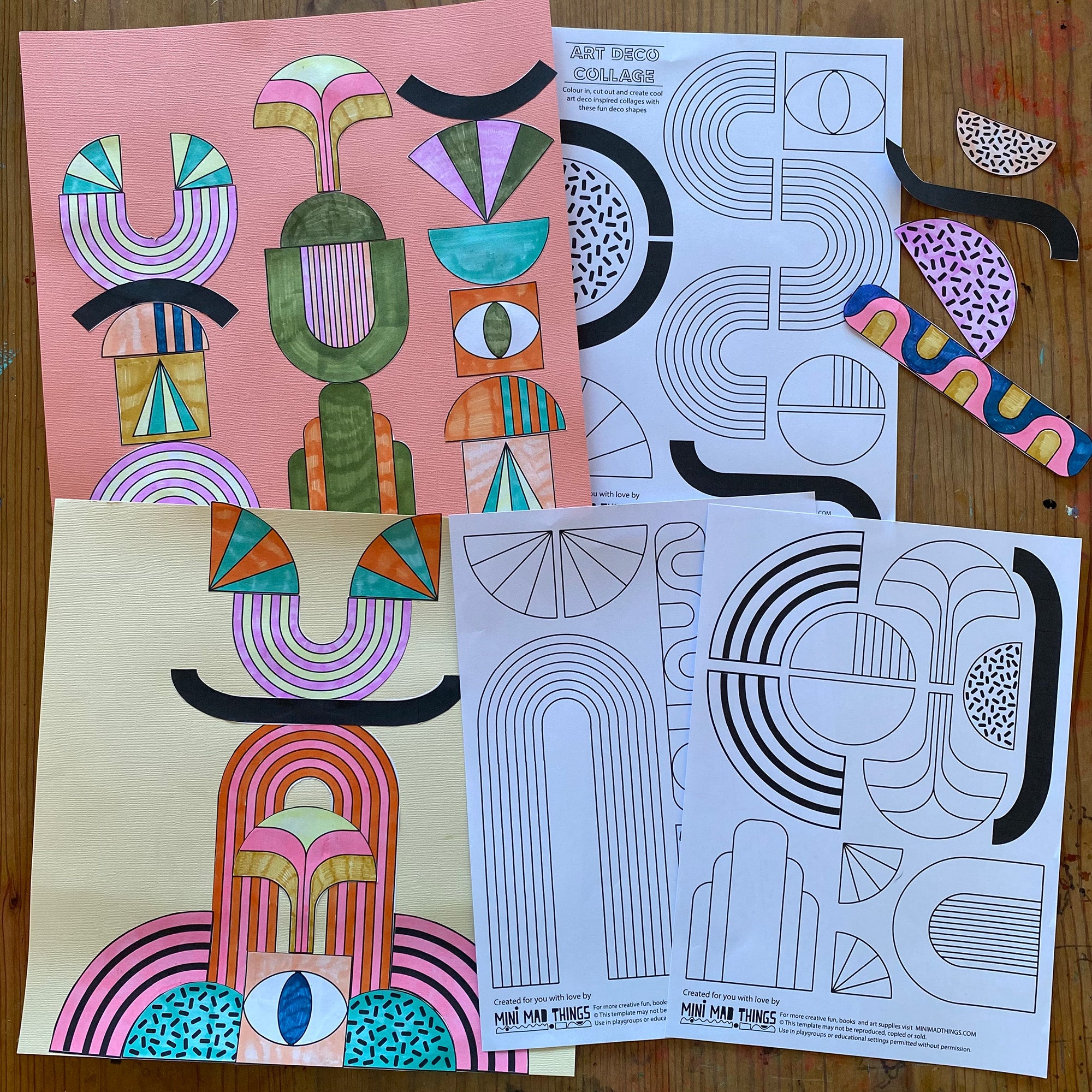 Art Deco Shapes - Printable activity sheets