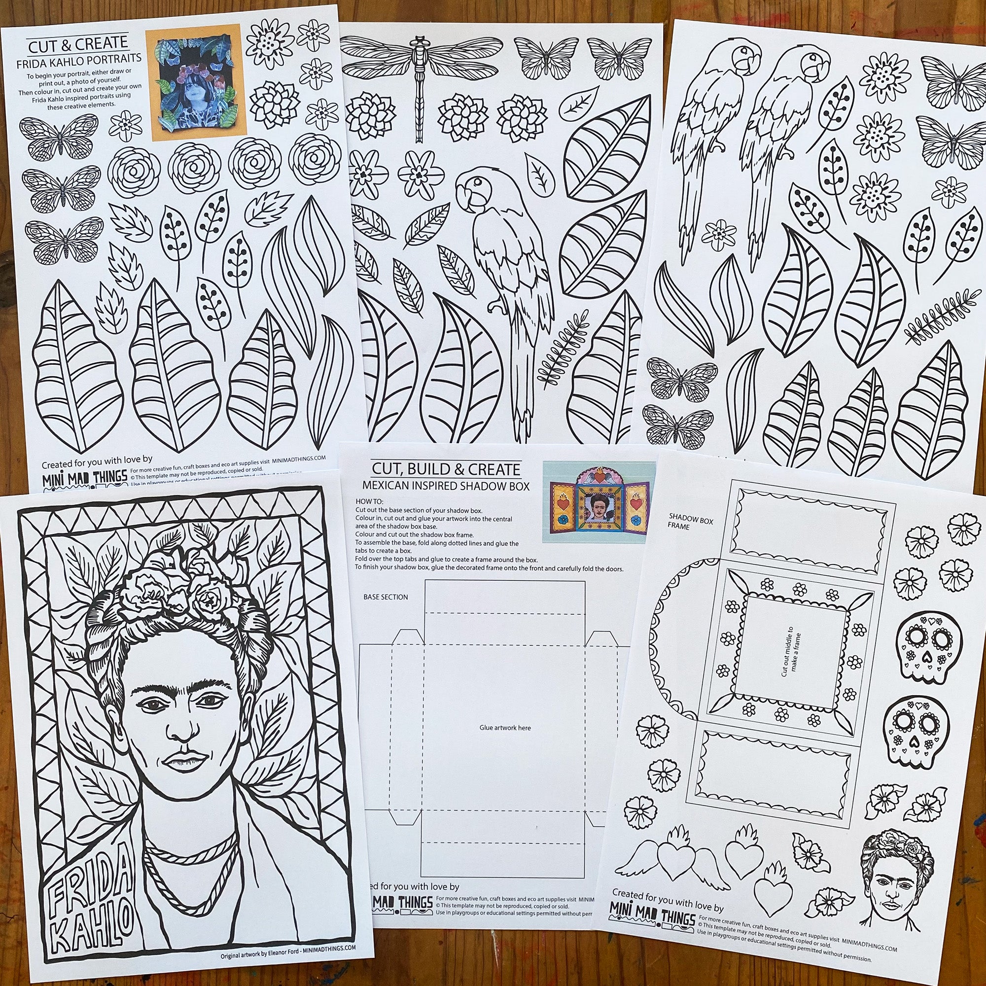 Frida Kahlo - Printable activity sheets