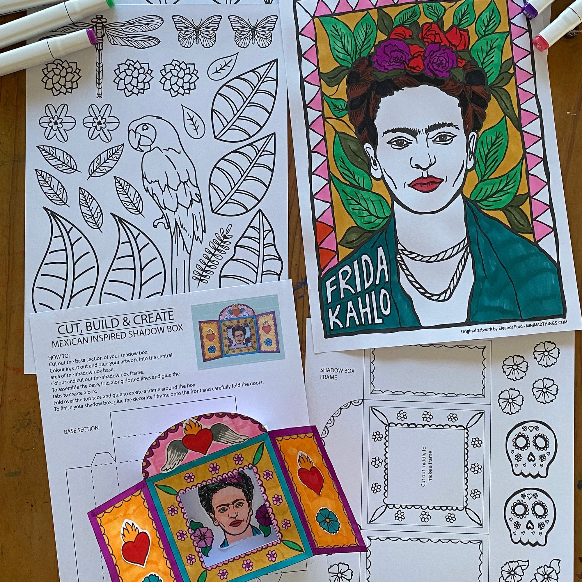 Frida Kahlo - Printable activity sheets