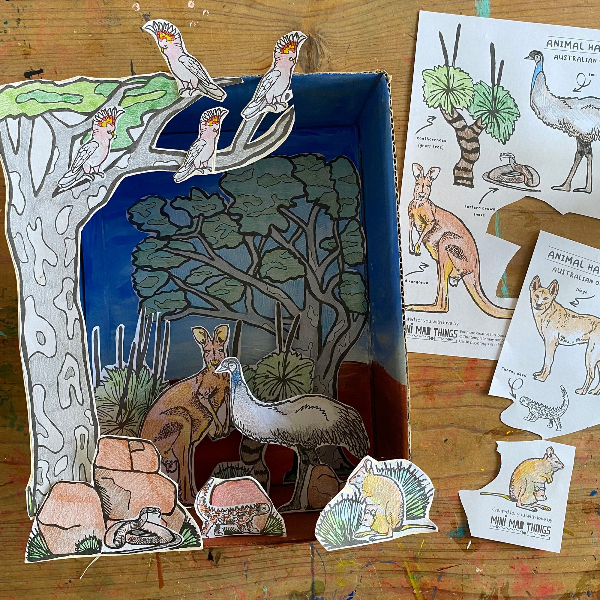 Animal Habitats - Australian Outback printable activity sheets