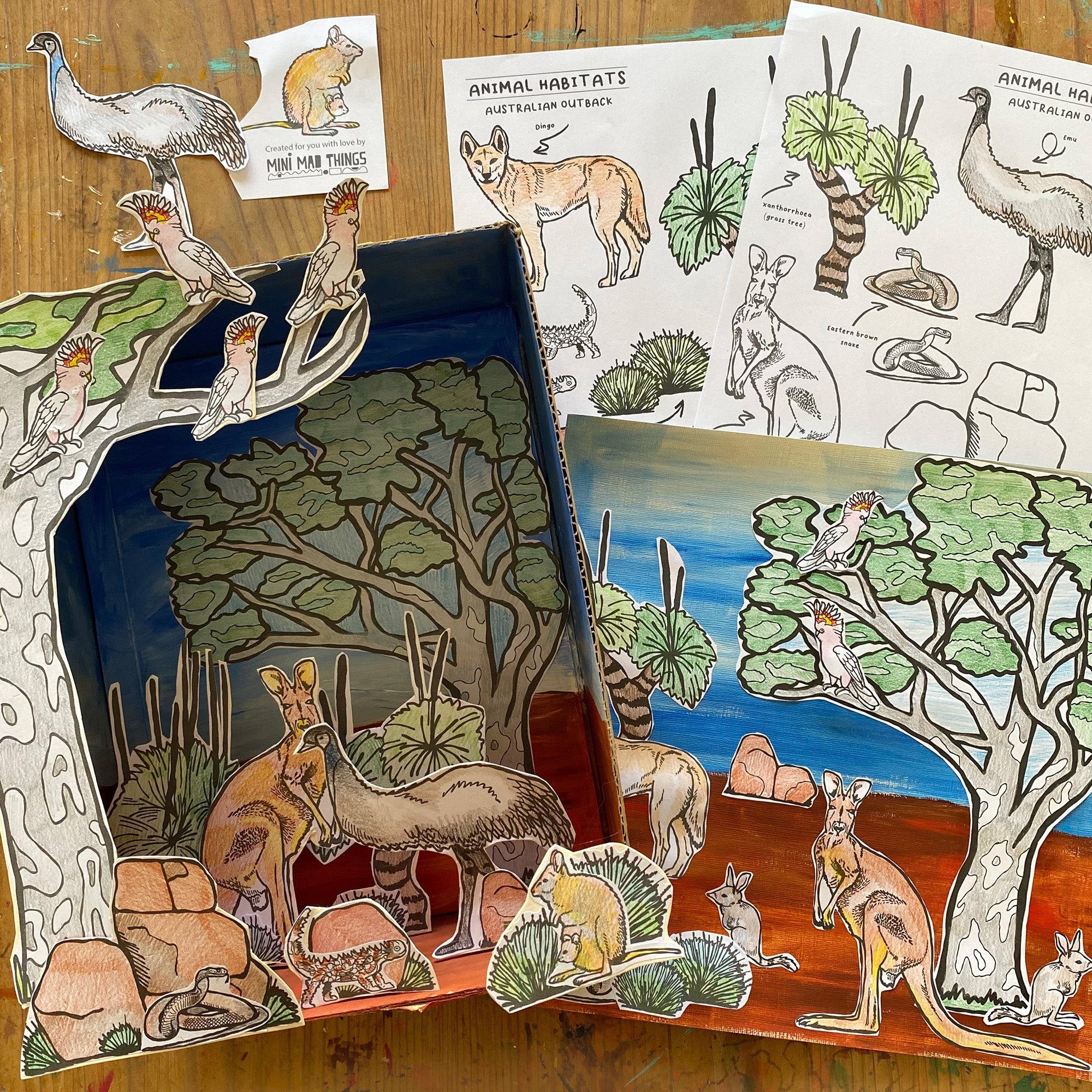 Animal Habitats - Australian Outback printable activity sheets