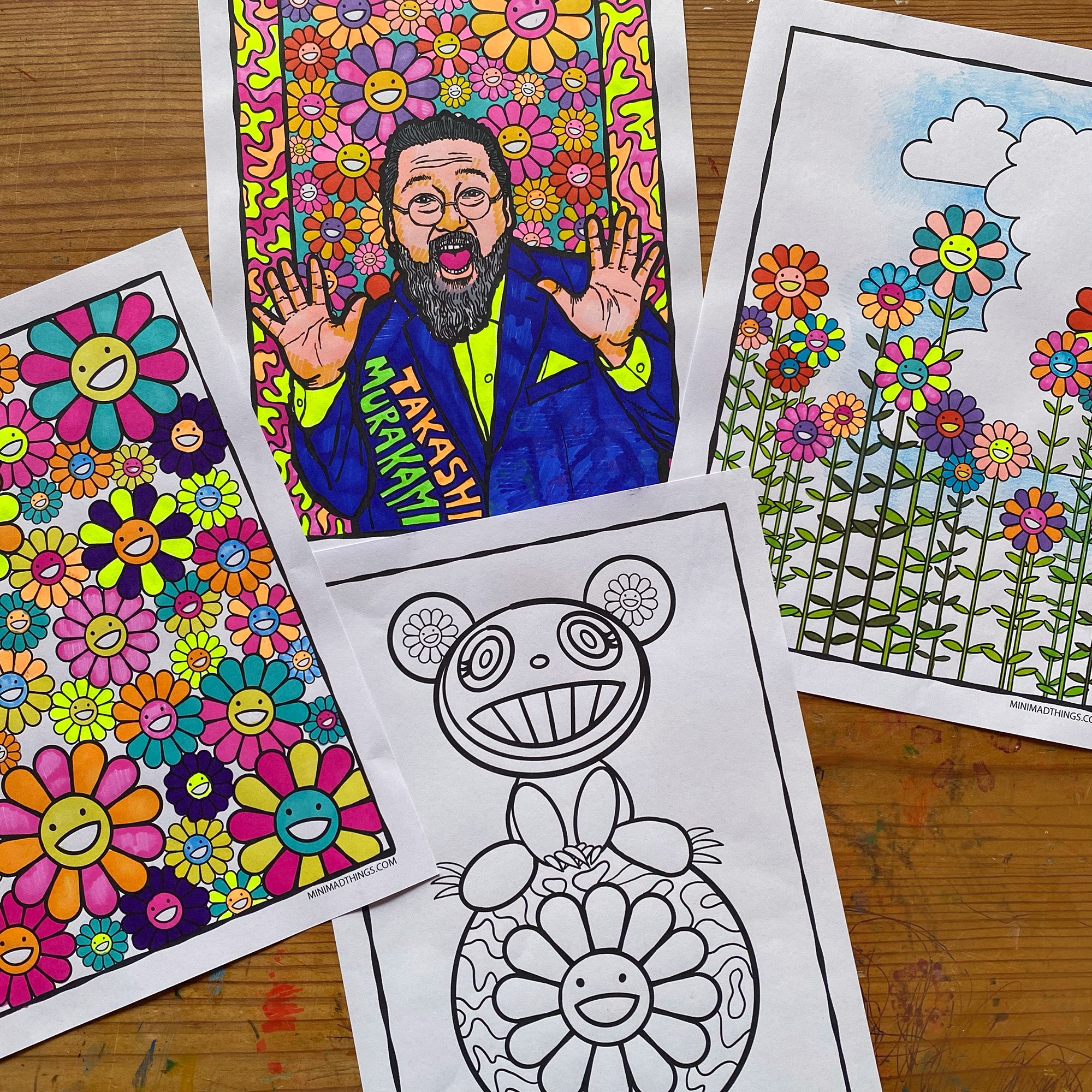 Takashi Murakami- Printable colouring sheets