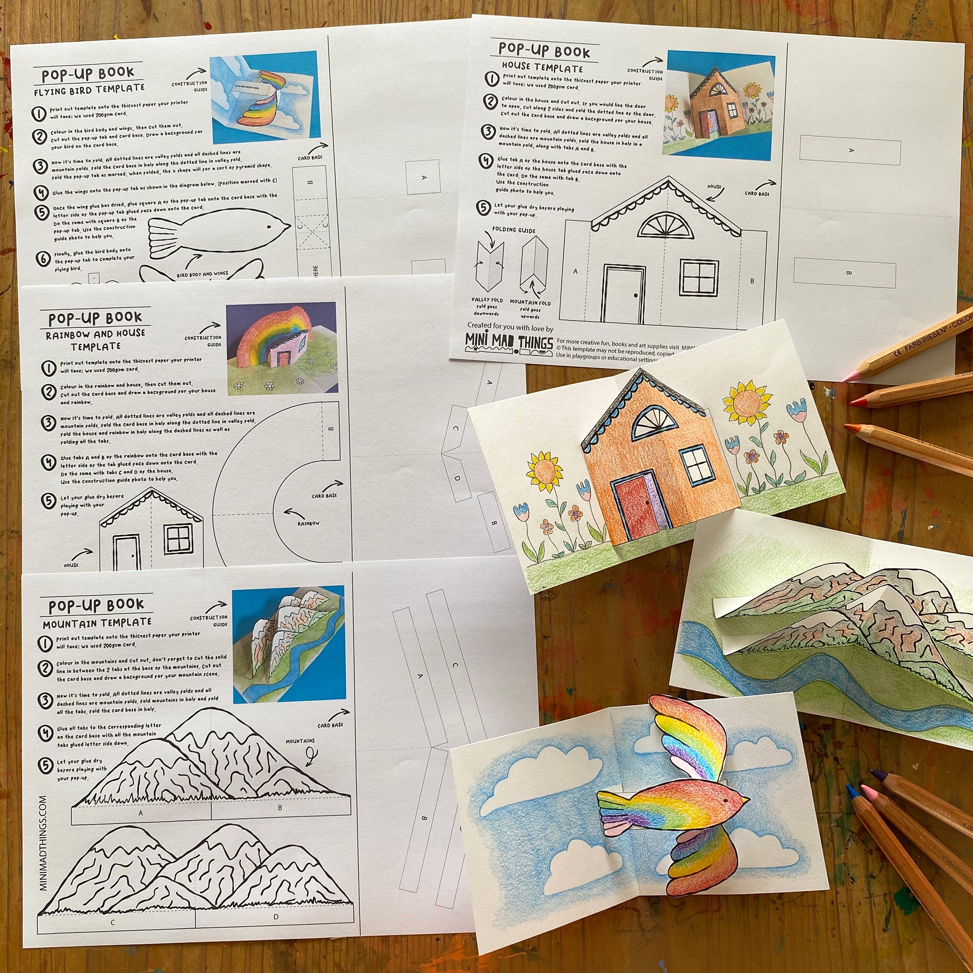 Pop-up Book printable activity sheets