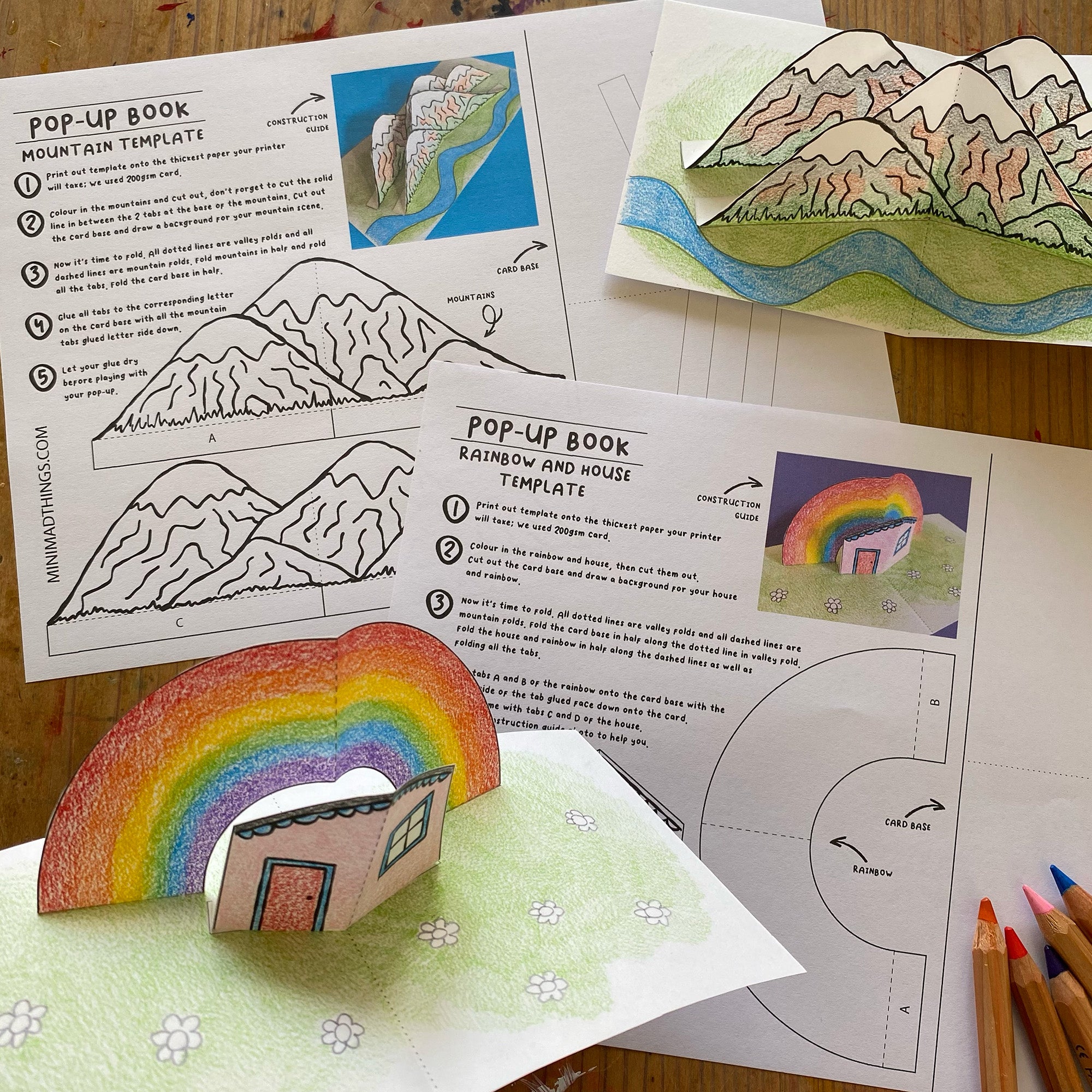 Pop-up Book printable activity sheets
