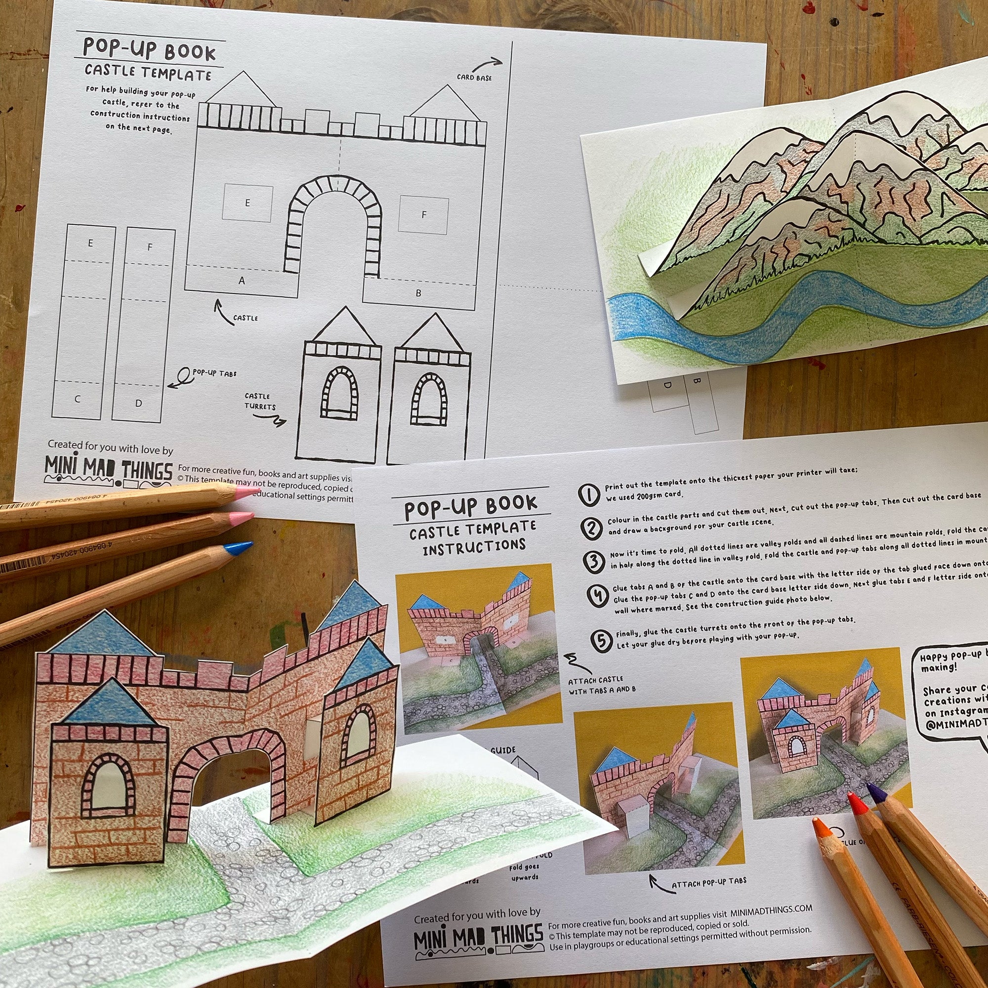 Pop-up Book printable activity sheets
