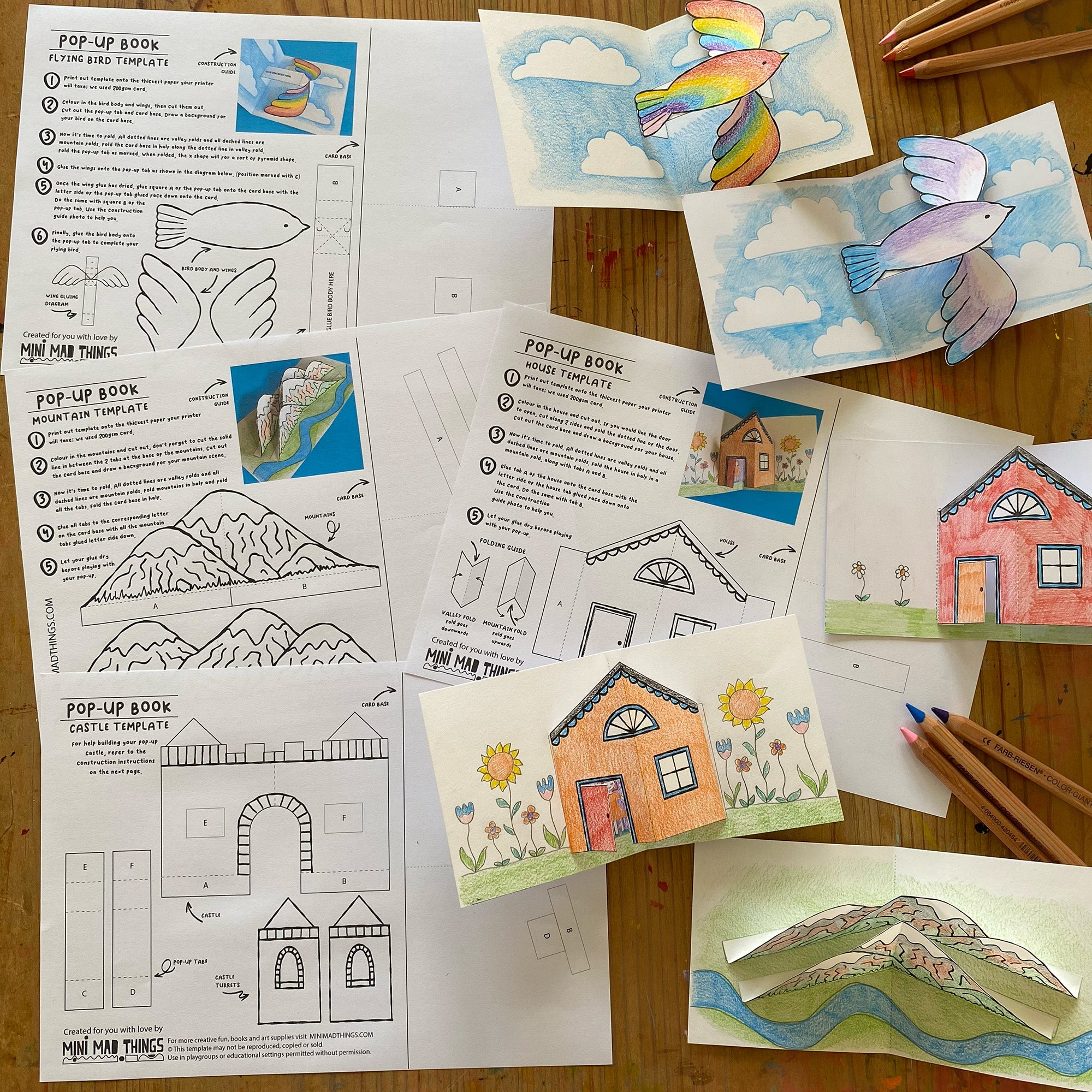 Pop-up Book printable activity sheets