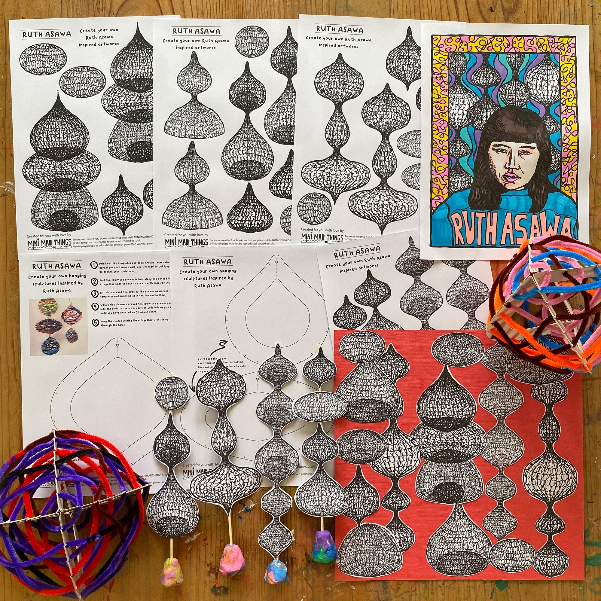 Ruth Asawa - Printable activity sheets