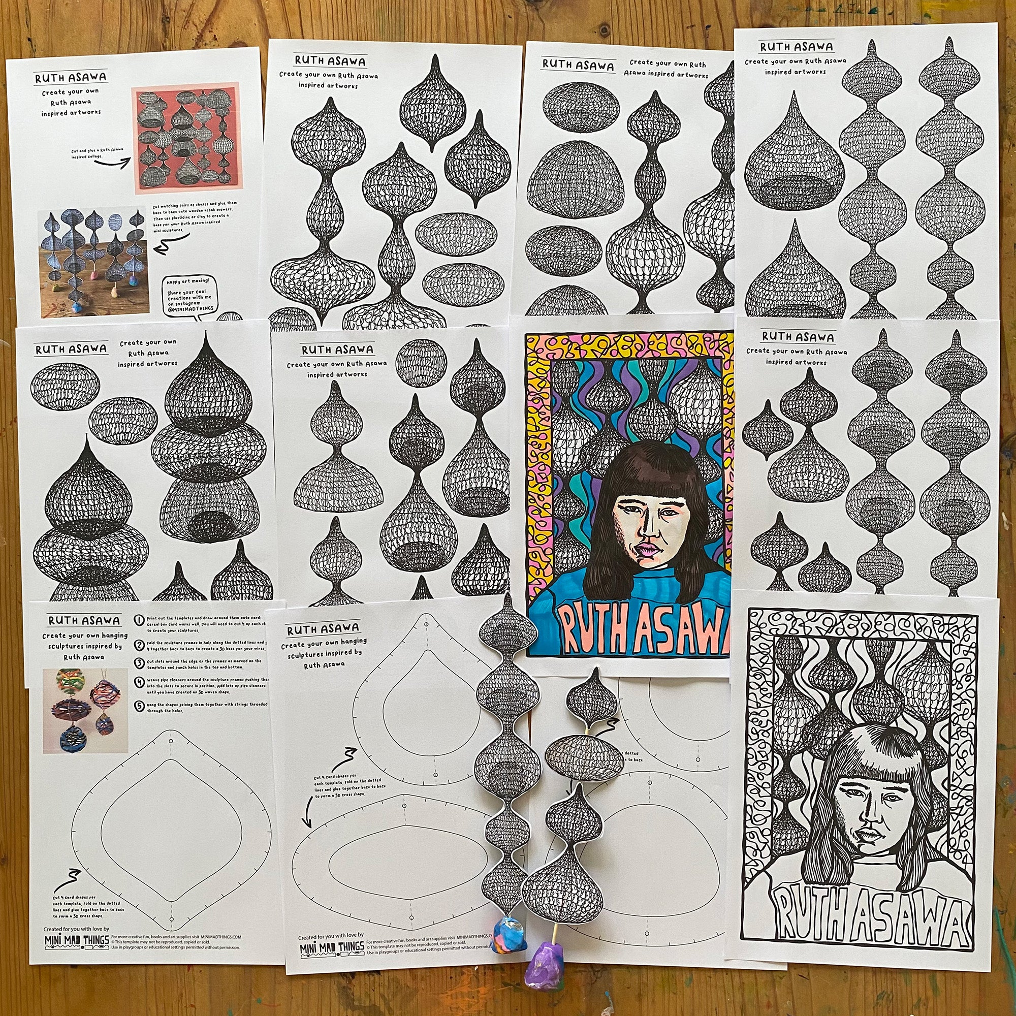 Ruth Asawa - Printable activity sheets
