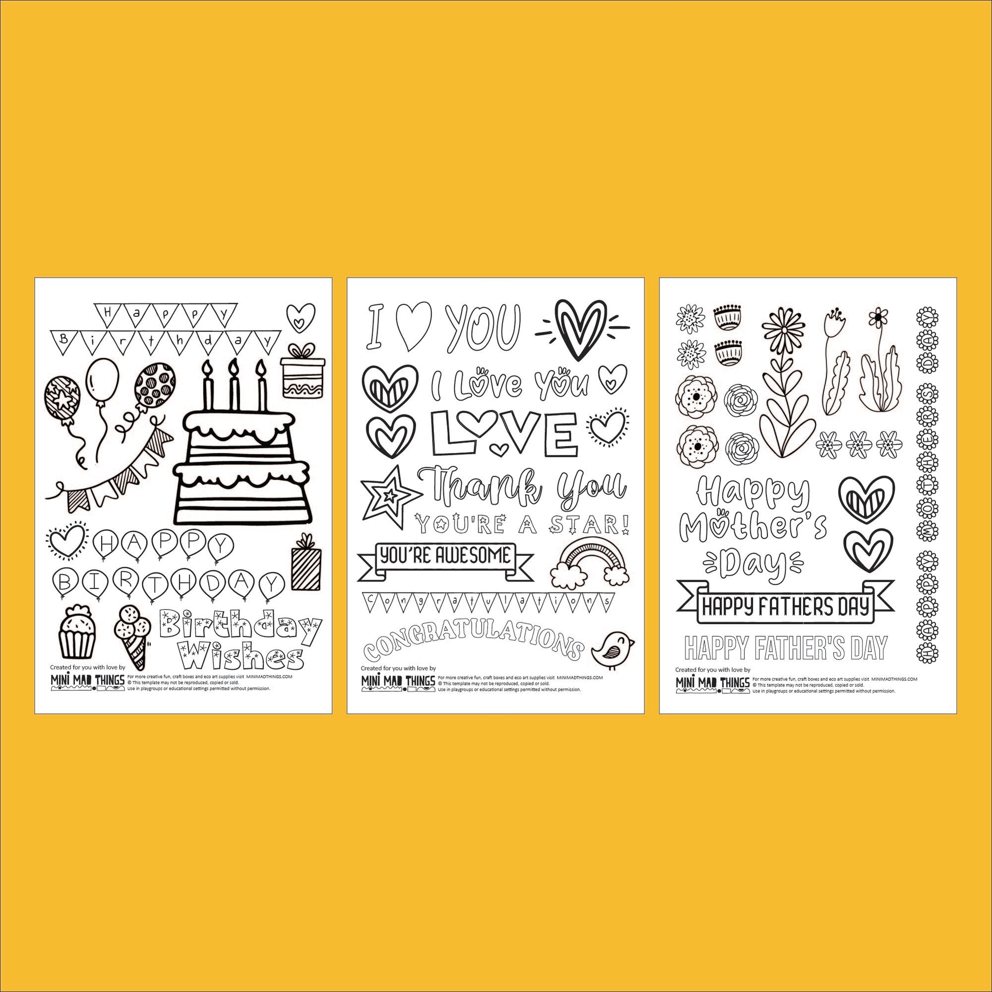 Pop-up cards - Printable activity sheets