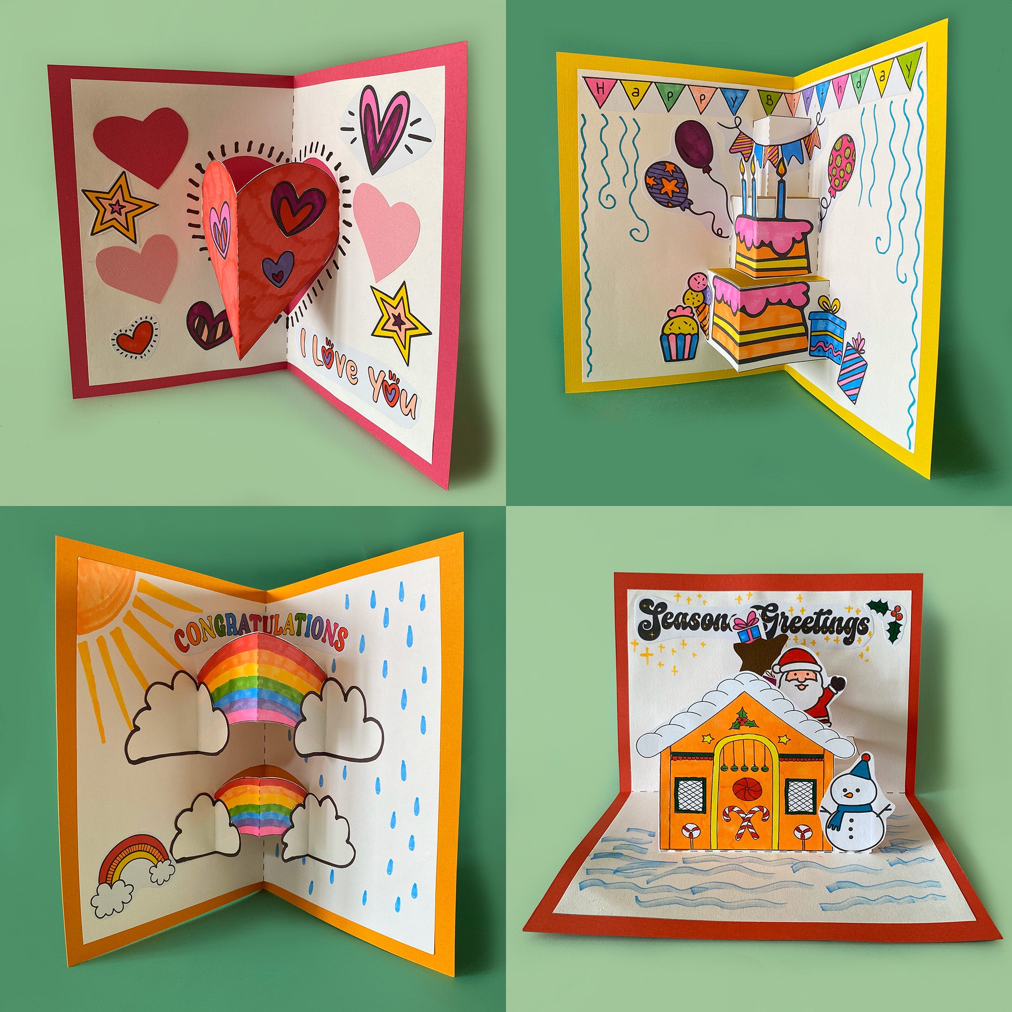 Pop-up cards - Printable activity sheets