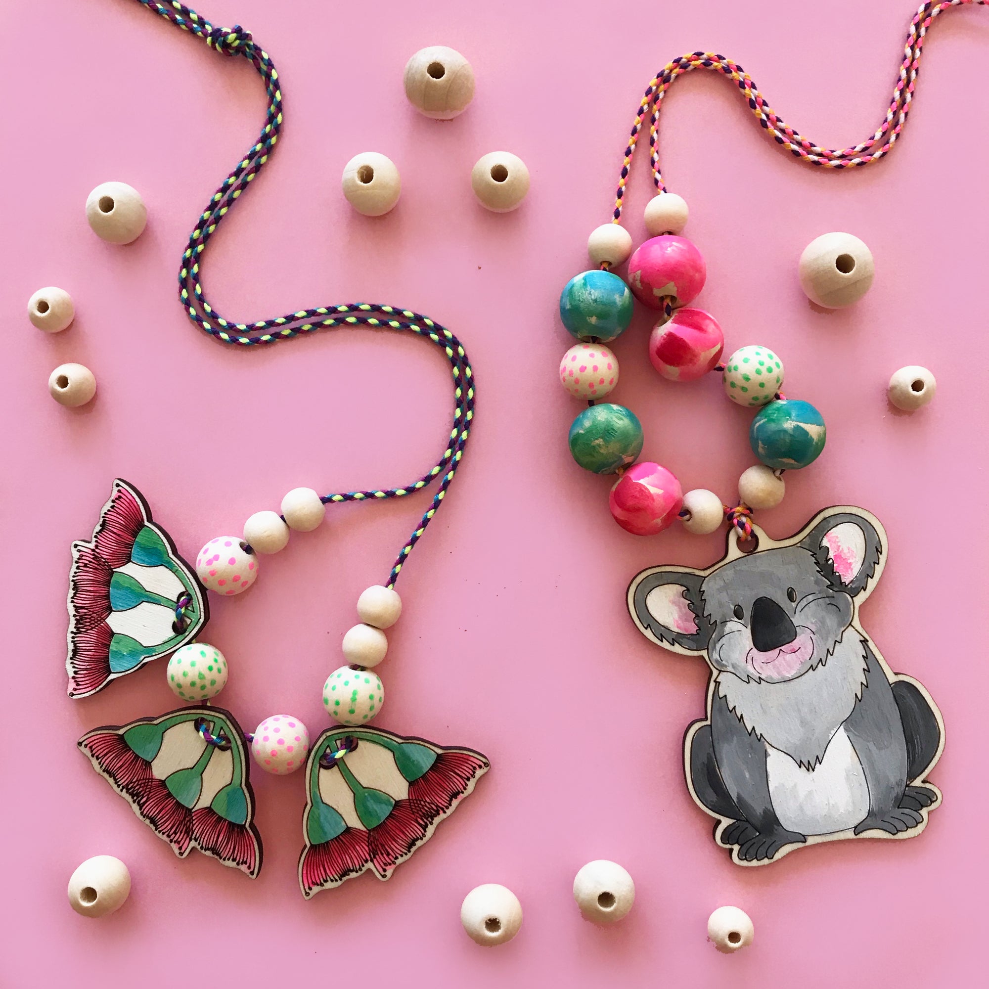 Necklace Craft Kit - Koala & Gum Flowers