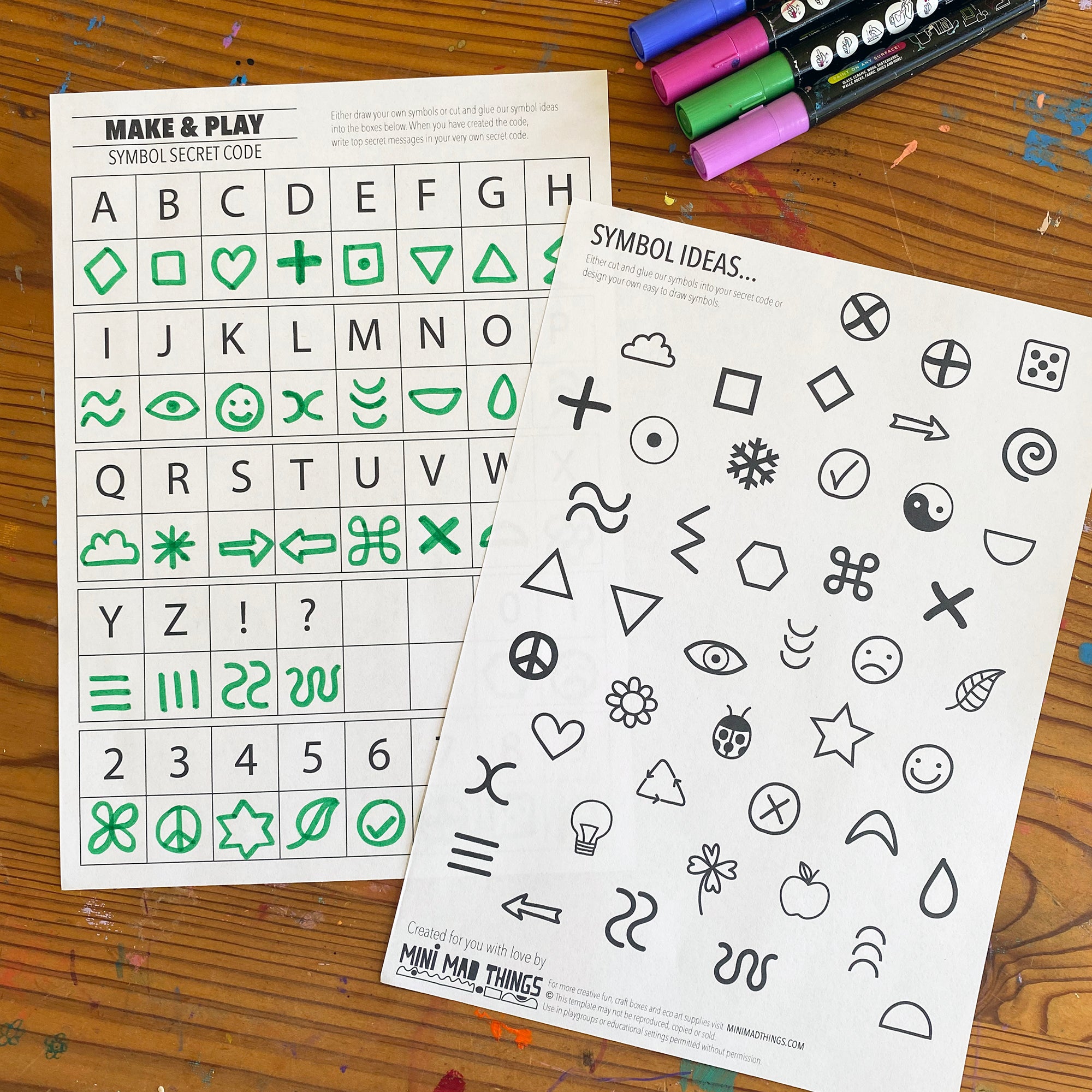 Secret Codes - Printable activity sheets
