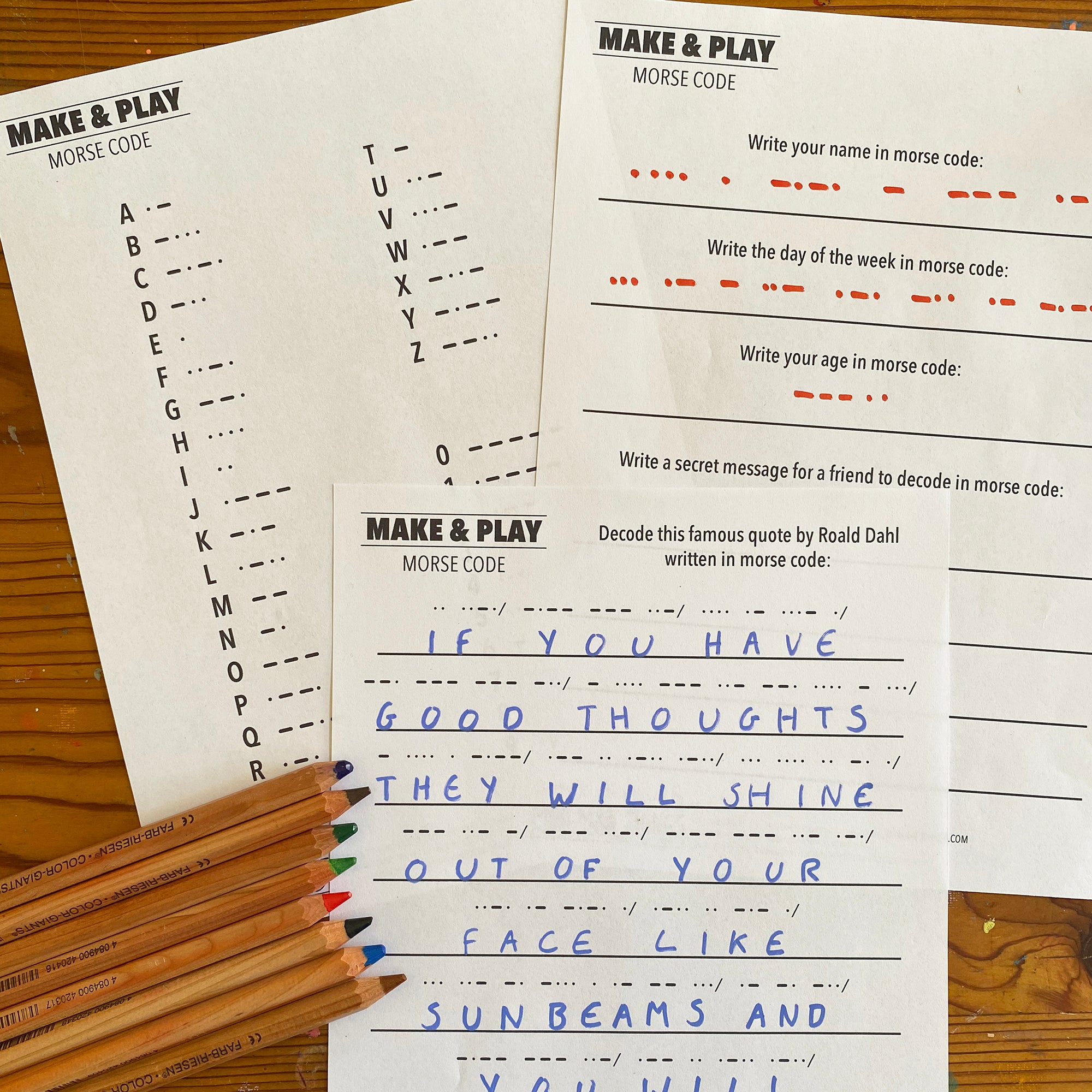 Secret Codes - Printable activity sheets