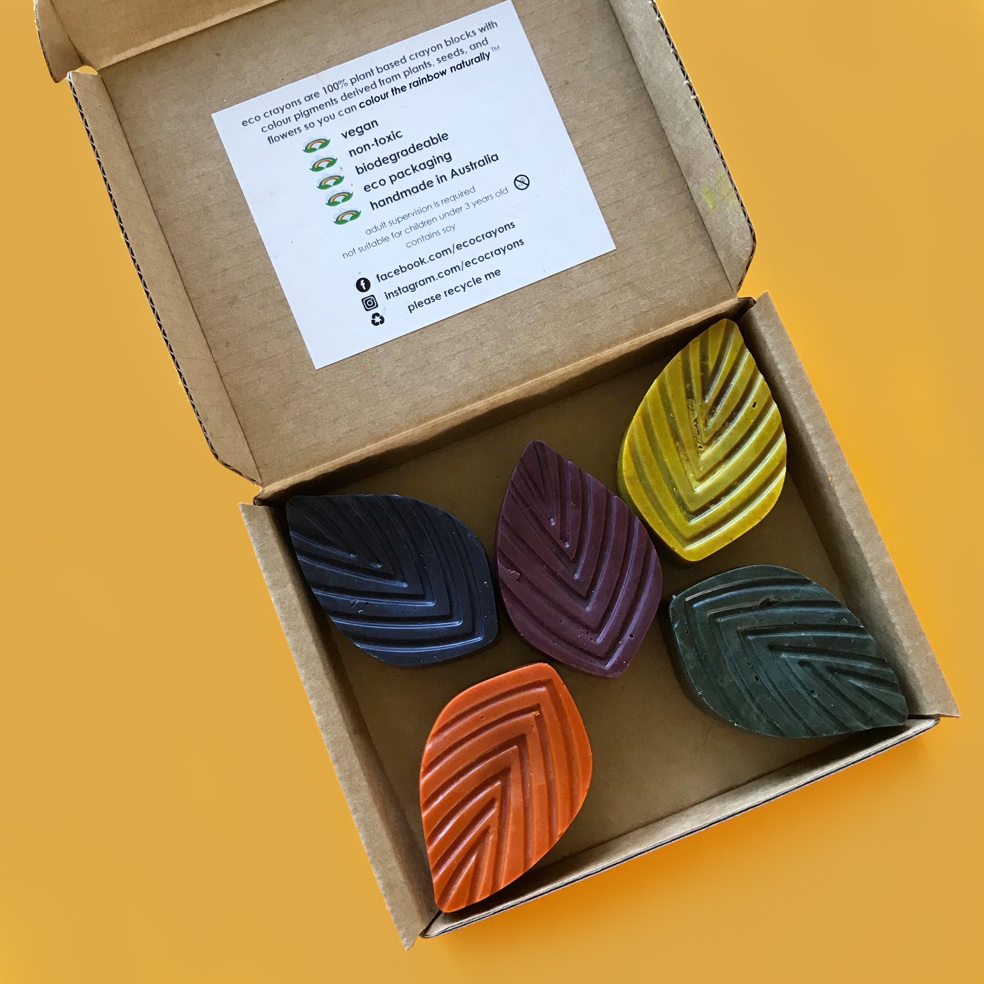 Plant Based Natural Crayons - Leaf Shape - 60% OFF