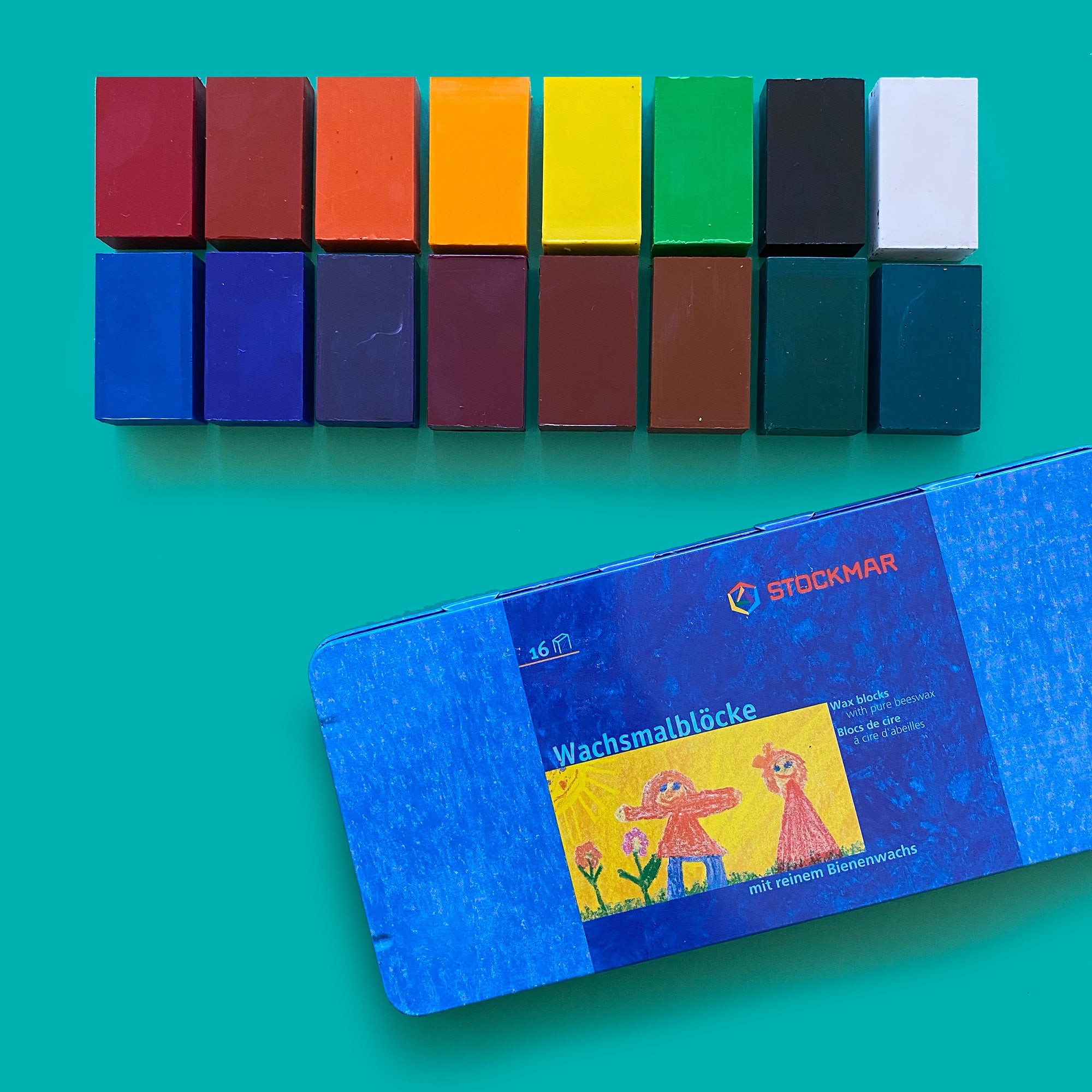 Stockmar 16 Colour Wax Crayon Blocks - 30% OFF
