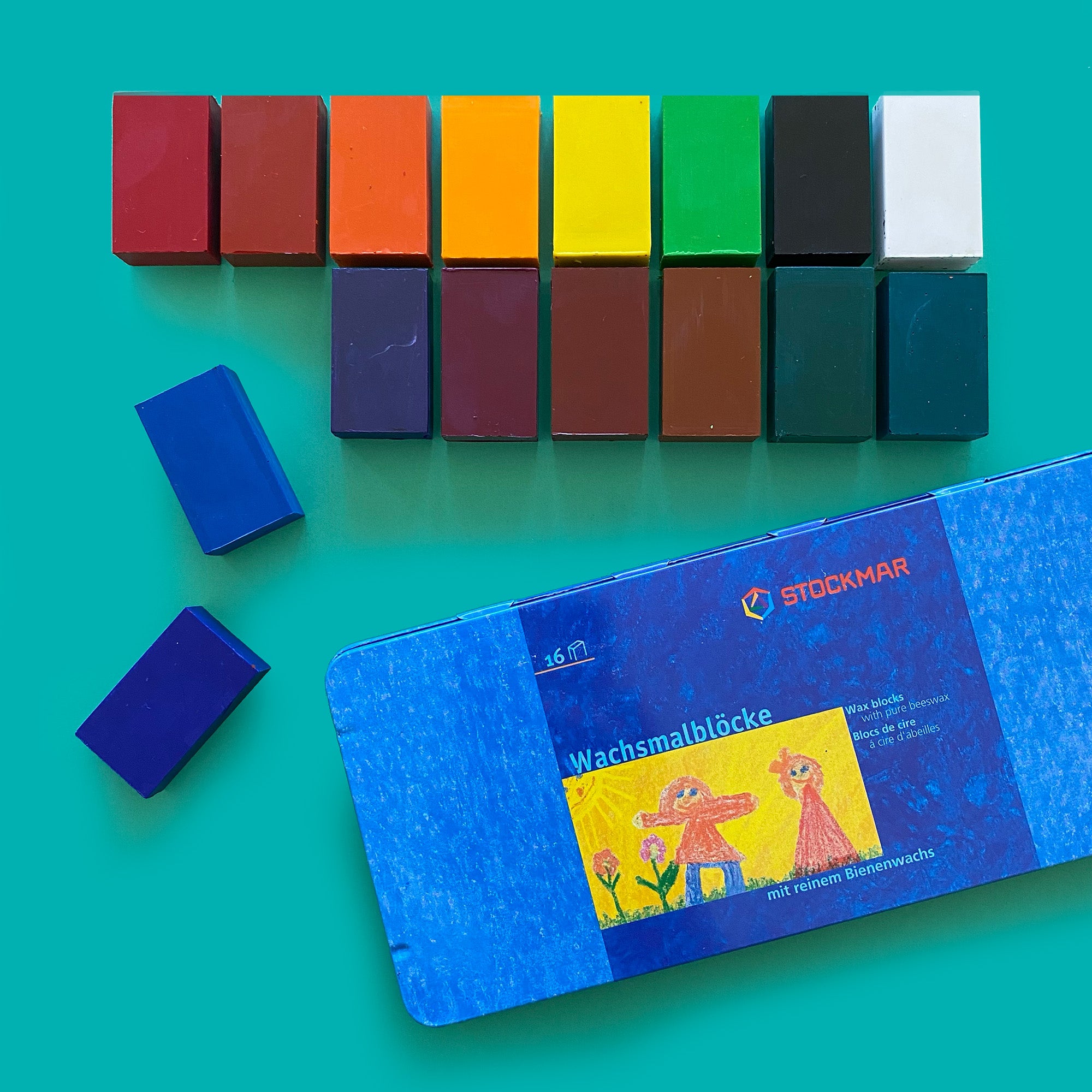Stockmar 16 Colour Wax Crayon Blocks - 30% OFF