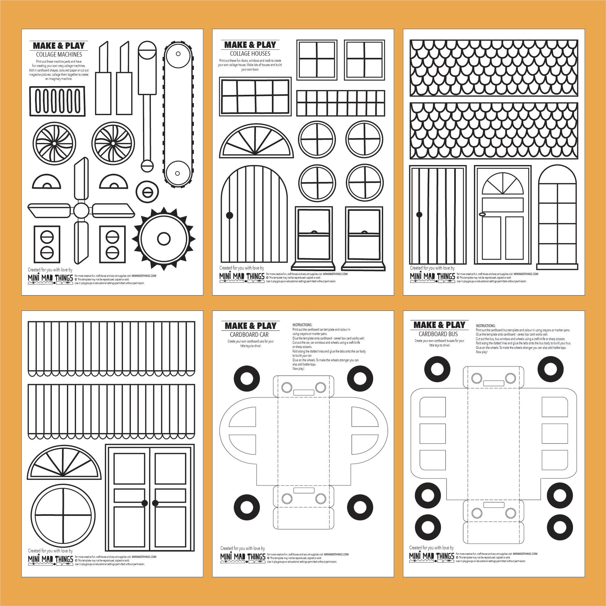 Vehicles, Roads & Machines - Printable activity sheets