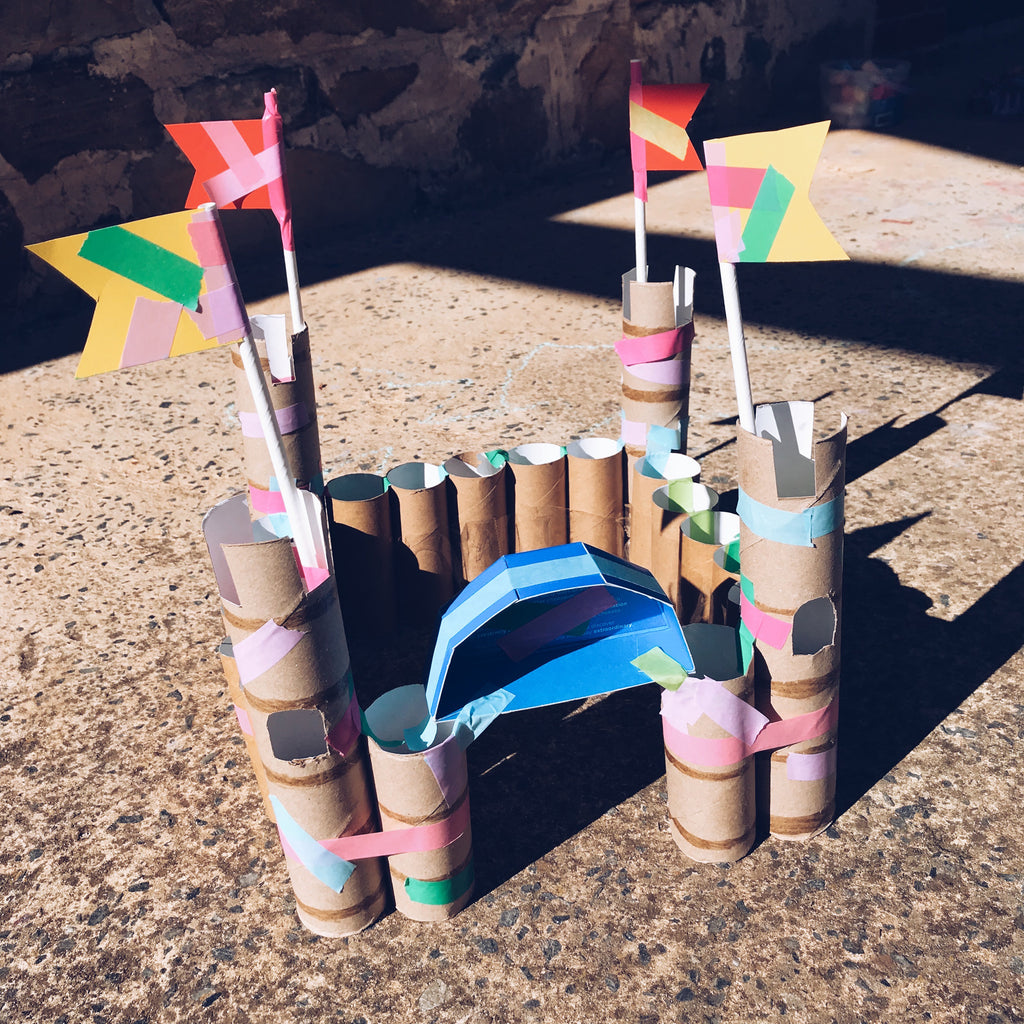 Toilet roll castle kids crafts by Mini Mad Things