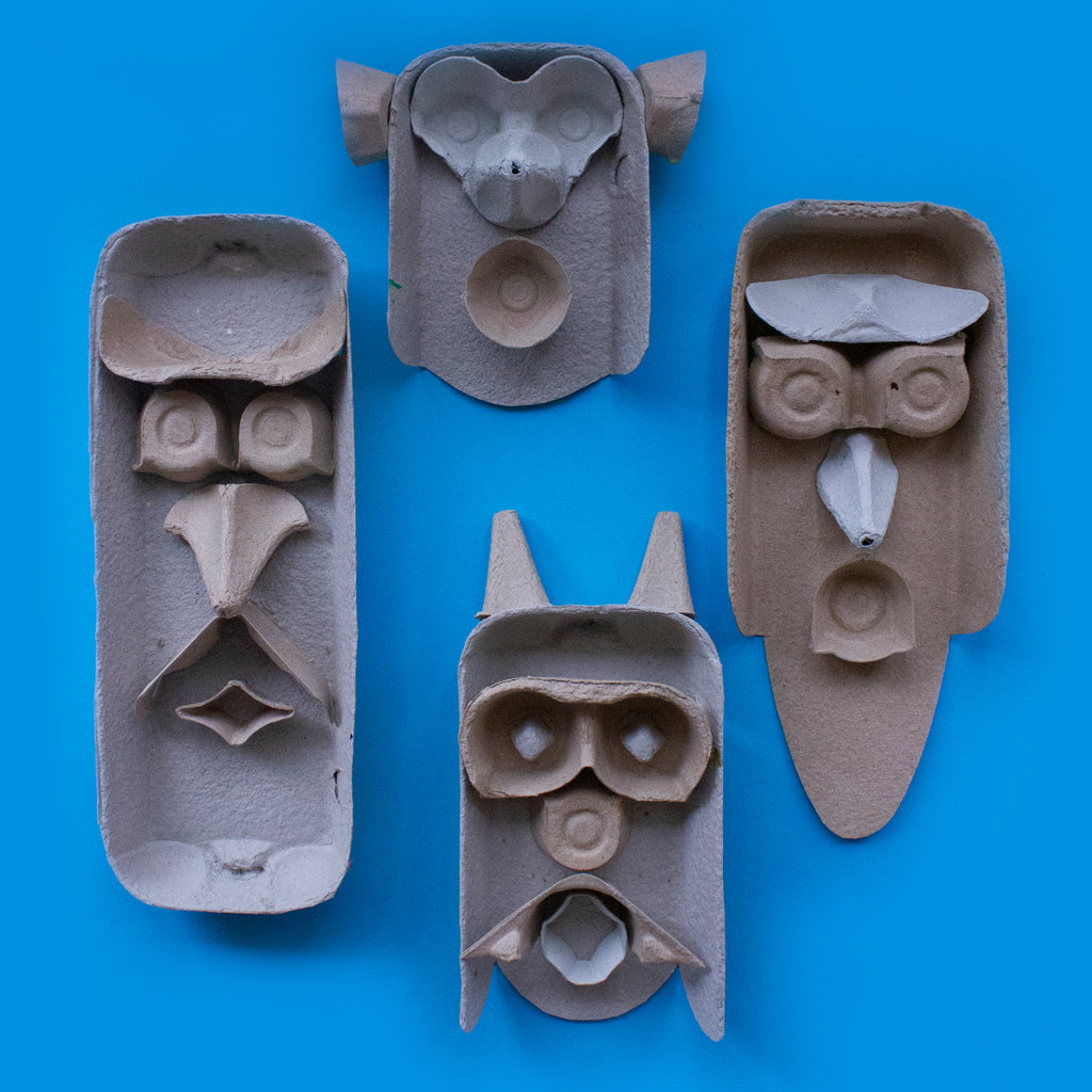 Egg carton faces kids crafts by Mini Mad Things