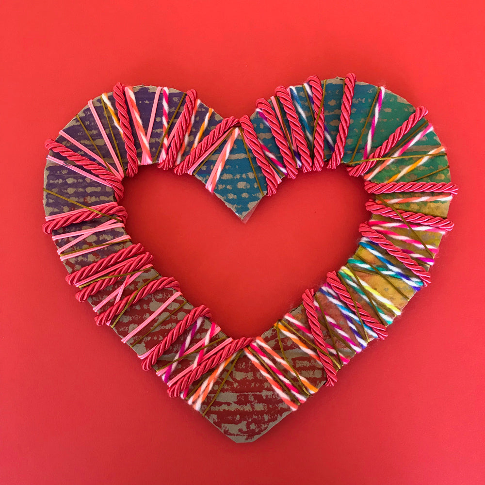 Yarn wrapped heart
