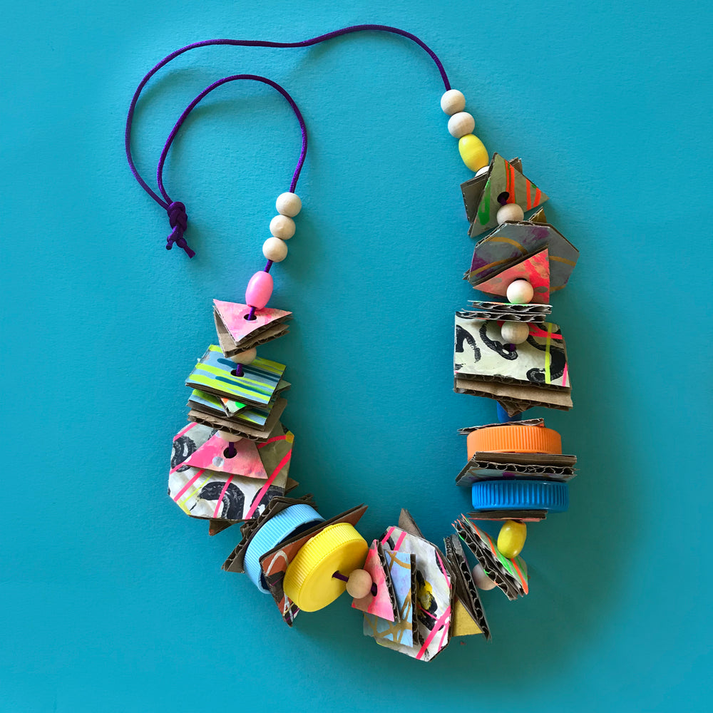 up-cycled junk necklaces for kids by mini mad things