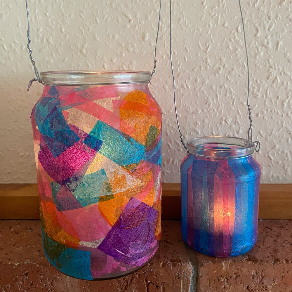 Stained glass tissue paper lanterns