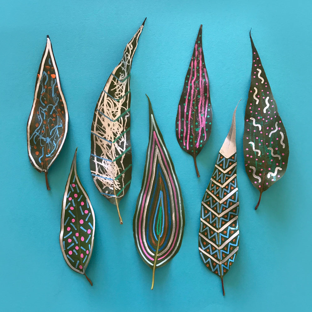 Painted leaf kids crafts