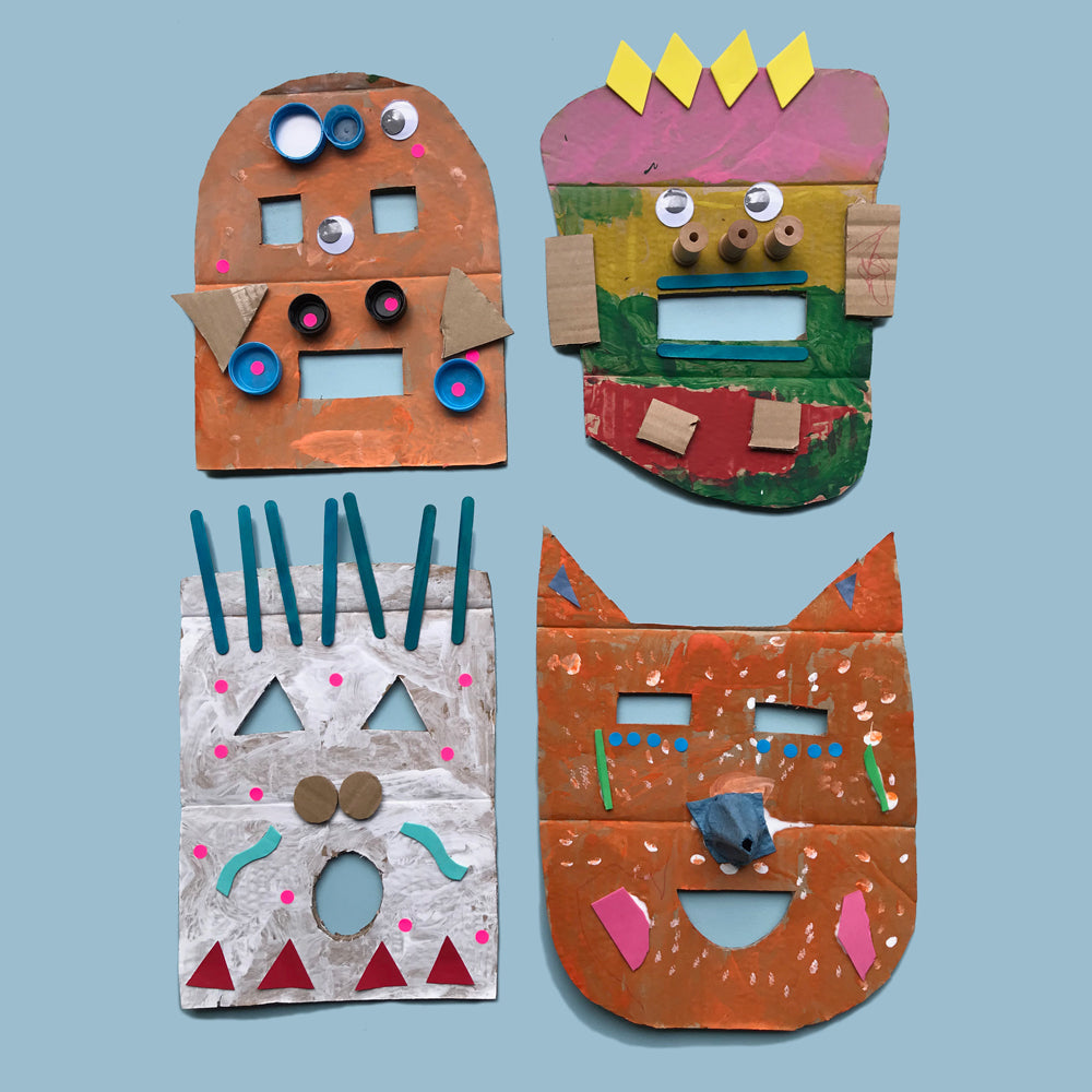 Kids crafts monster robot masks