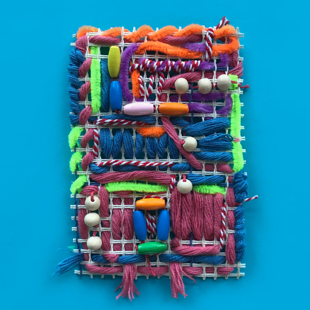Mixed media textile weaving for kids