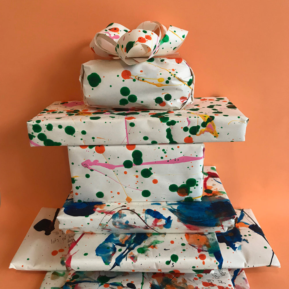 Childrens art homemade wrapping paper