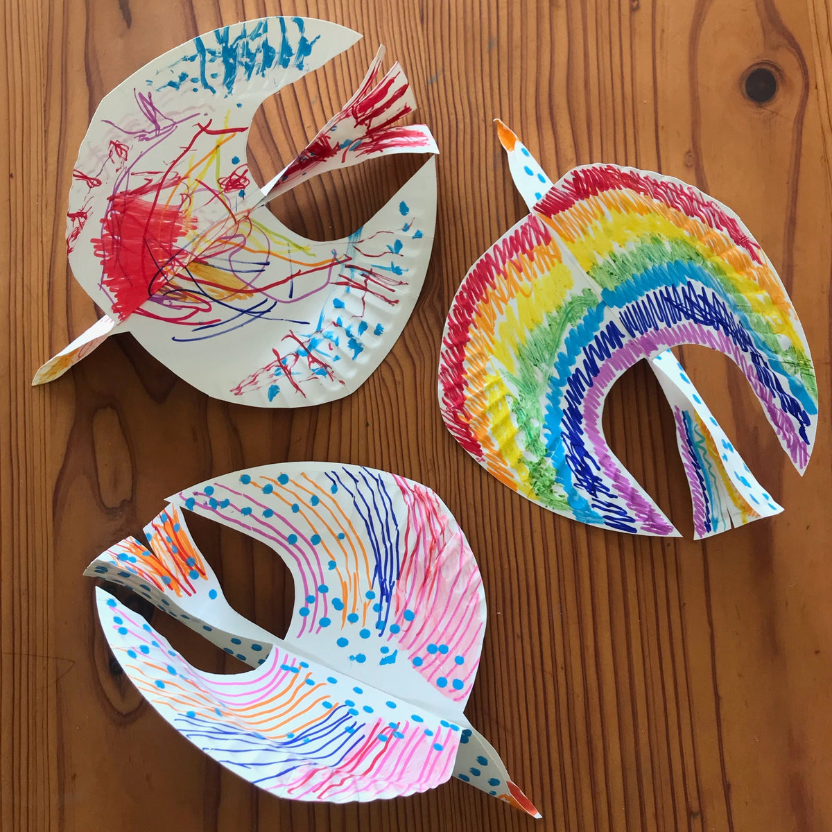 Simple paper plate birds kids craft activity