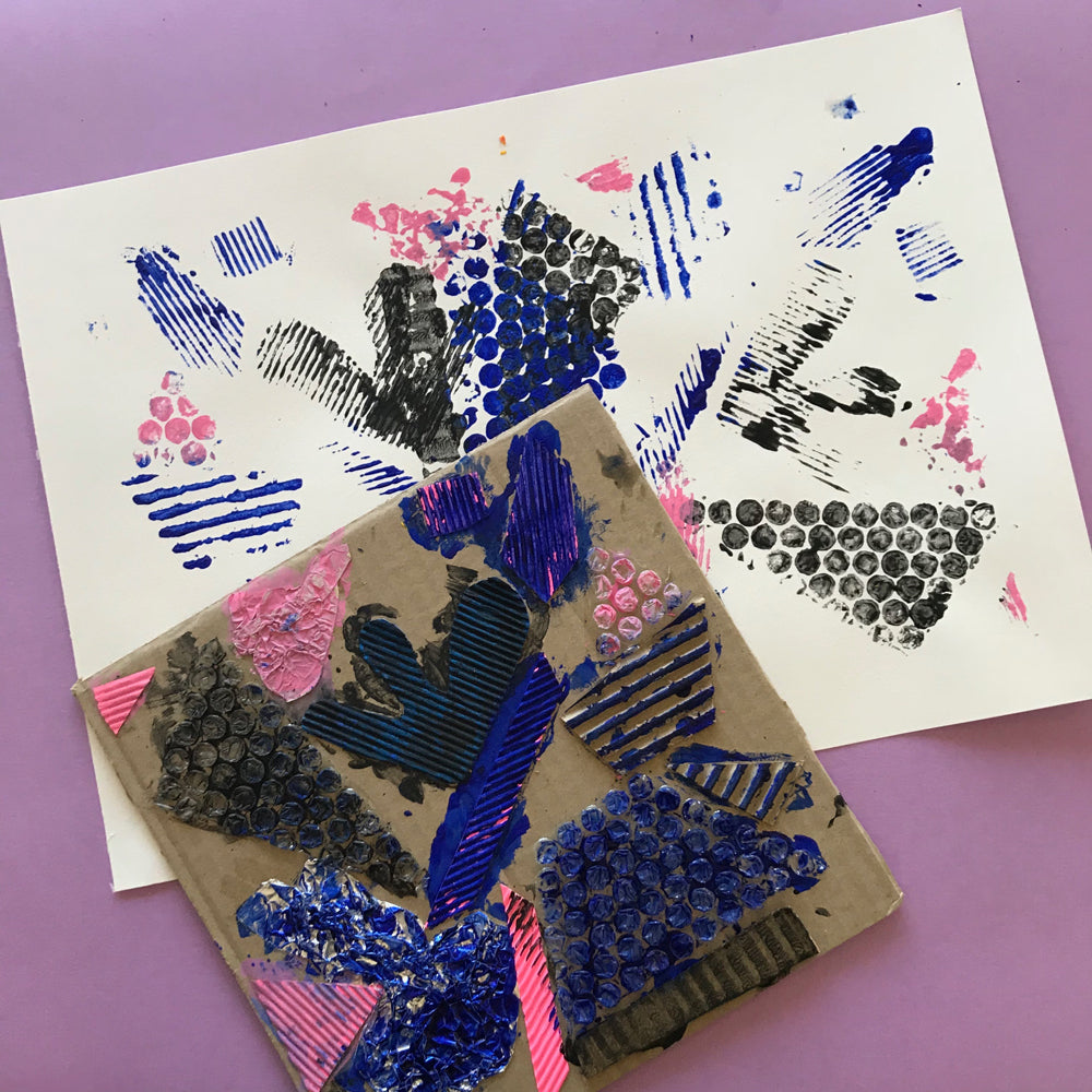 Kids craft activity texture printing