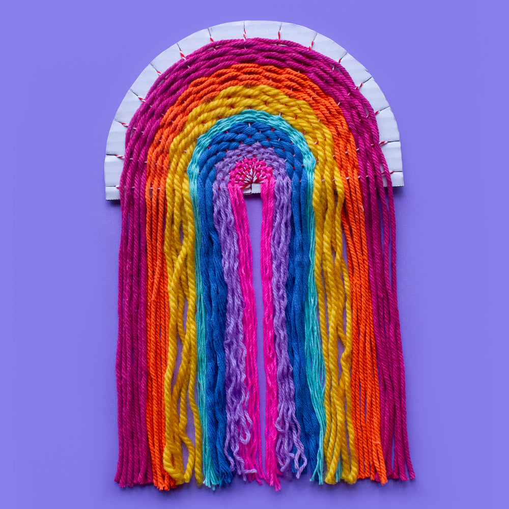 woven rainbow wall hanging craft