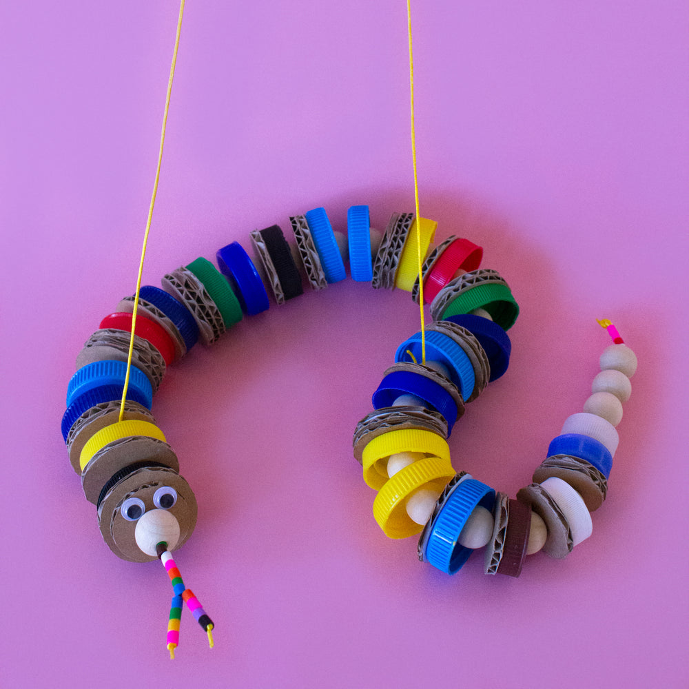 Recycled snake puppet kids crafts