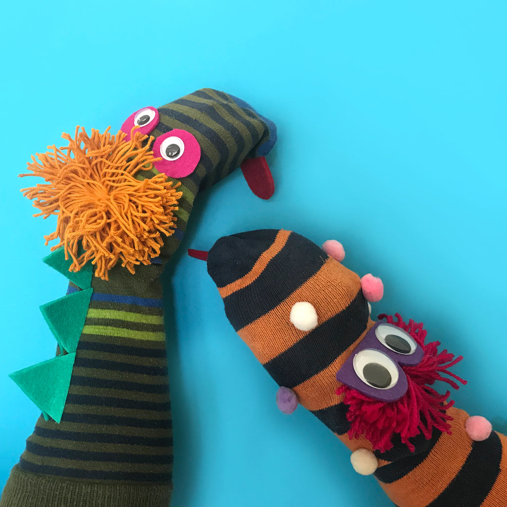 Classic kids craft activity making sock puppets