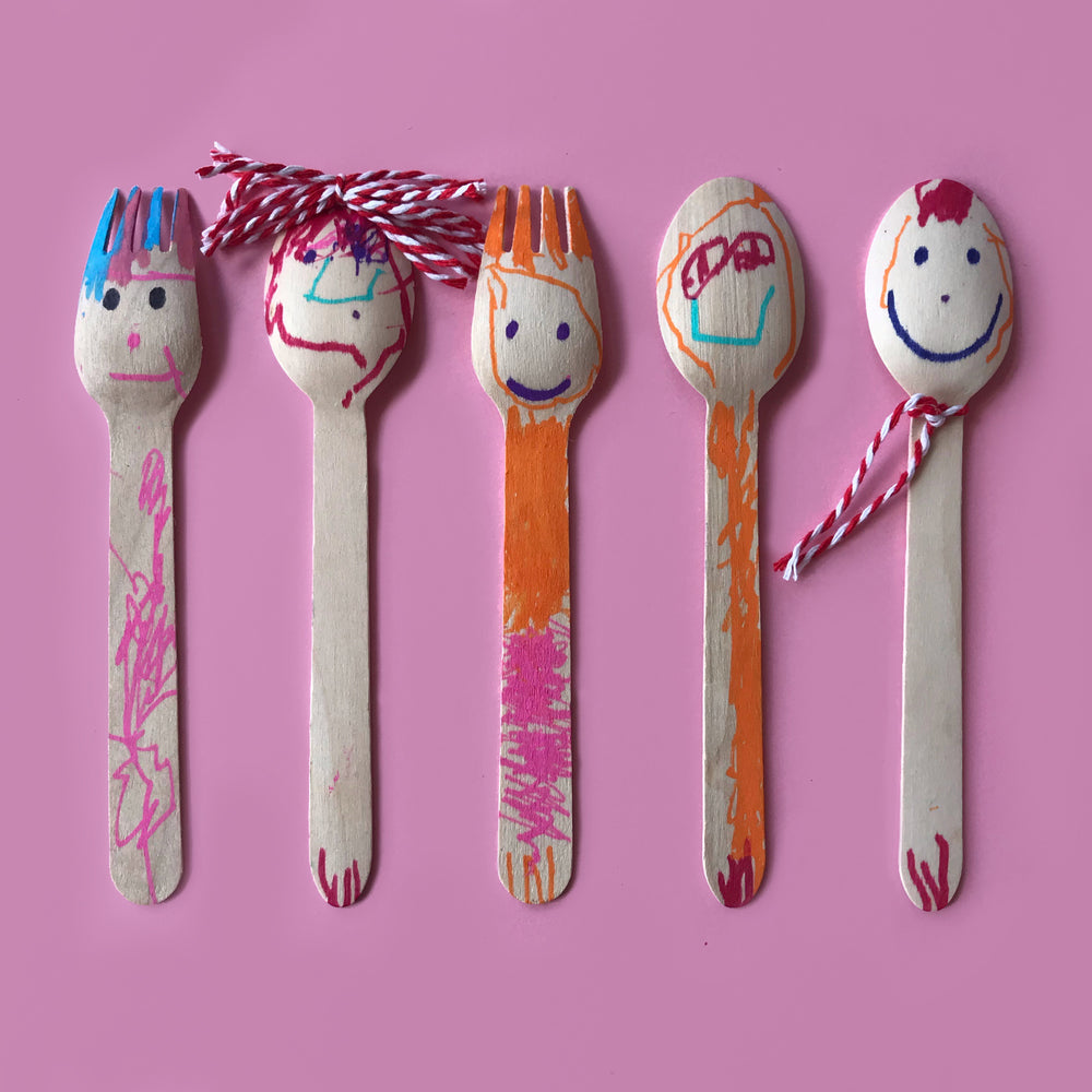 Simple wooden spoon people kids craft