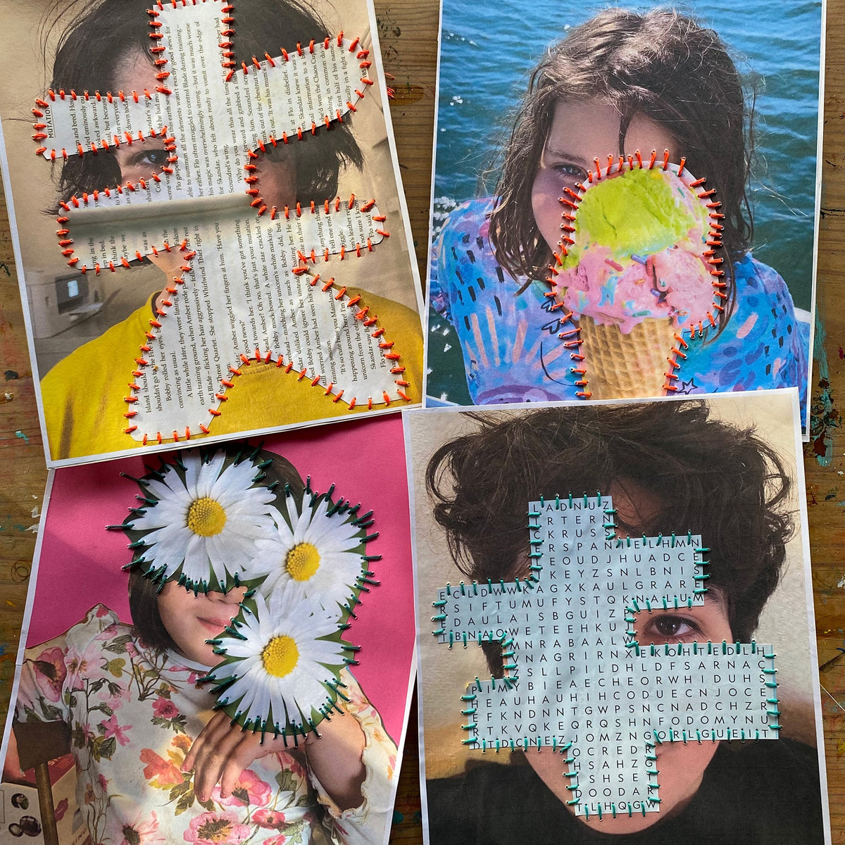 Stitched portraits inspired by Annegret Soltau