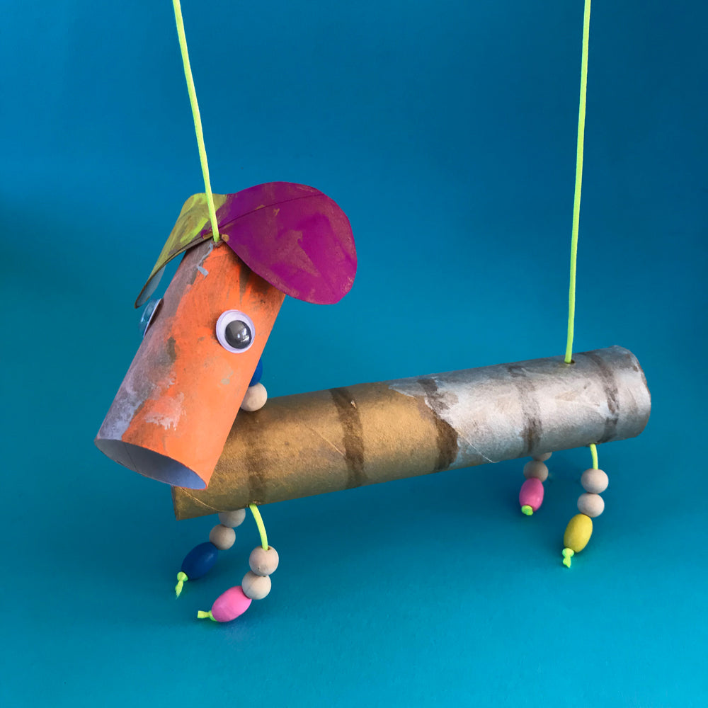 kids crafts, toilet roll marionette puppets