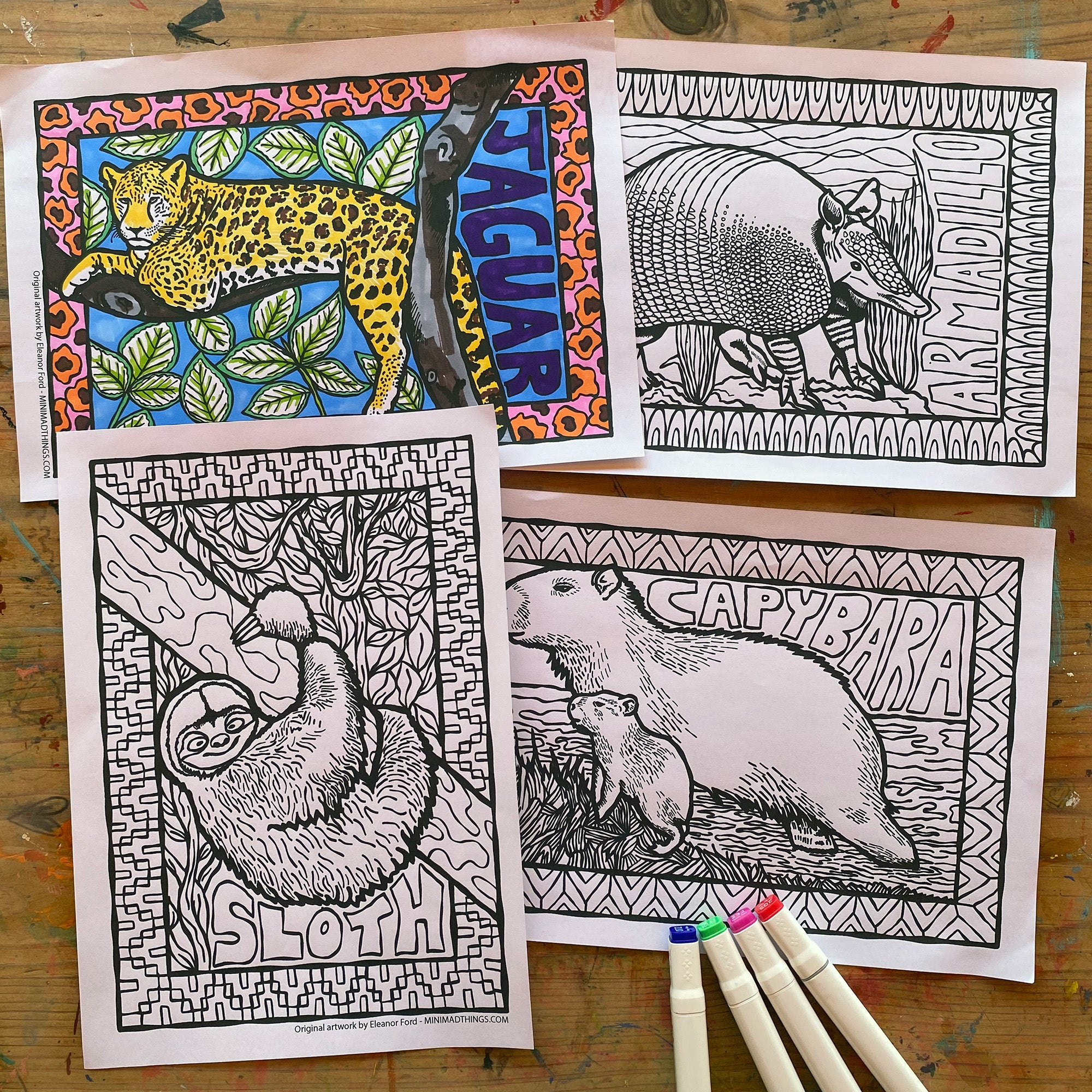 Amazon Jungle Animals- Colouring in sheets